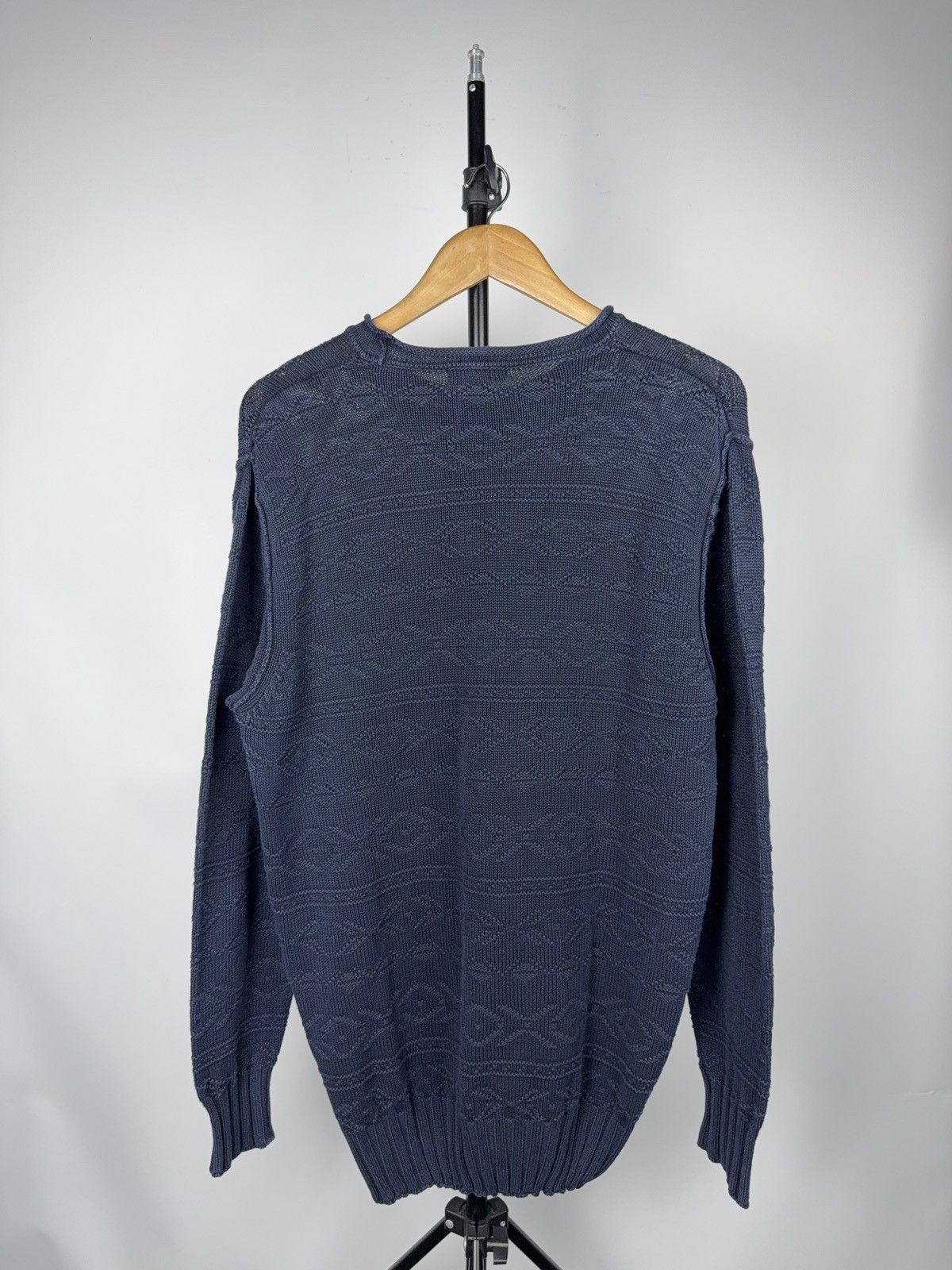 Gant Luxury GANT Textured Knit Crewneck Sweater Navy Cotton Size US M / EU 48-50 / 2 - 8 Thumbnail