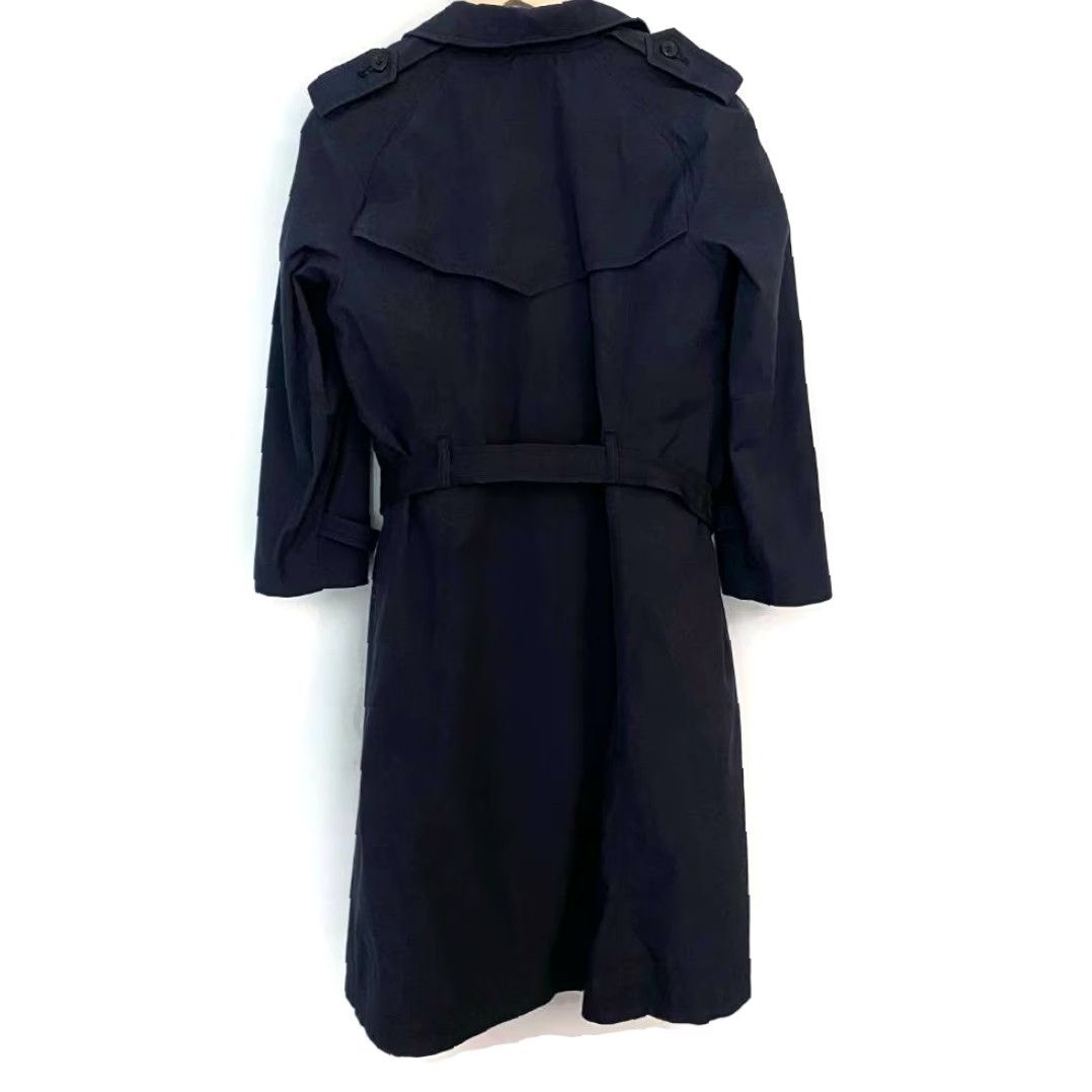 Doublet Womens Blue Double Breasted Trench Coat Knee Length Belted Cotton Blend 12S Size XL / US 12-14 / IT 48-50 - 2 Thumbnail