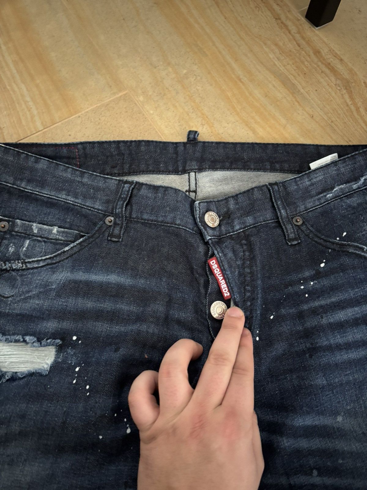 Designer × Dsquared2 DSQUARED2 DISTRESSED CLEMENT JEANS Size US 34 / EU 50 - 3 Thumbnail