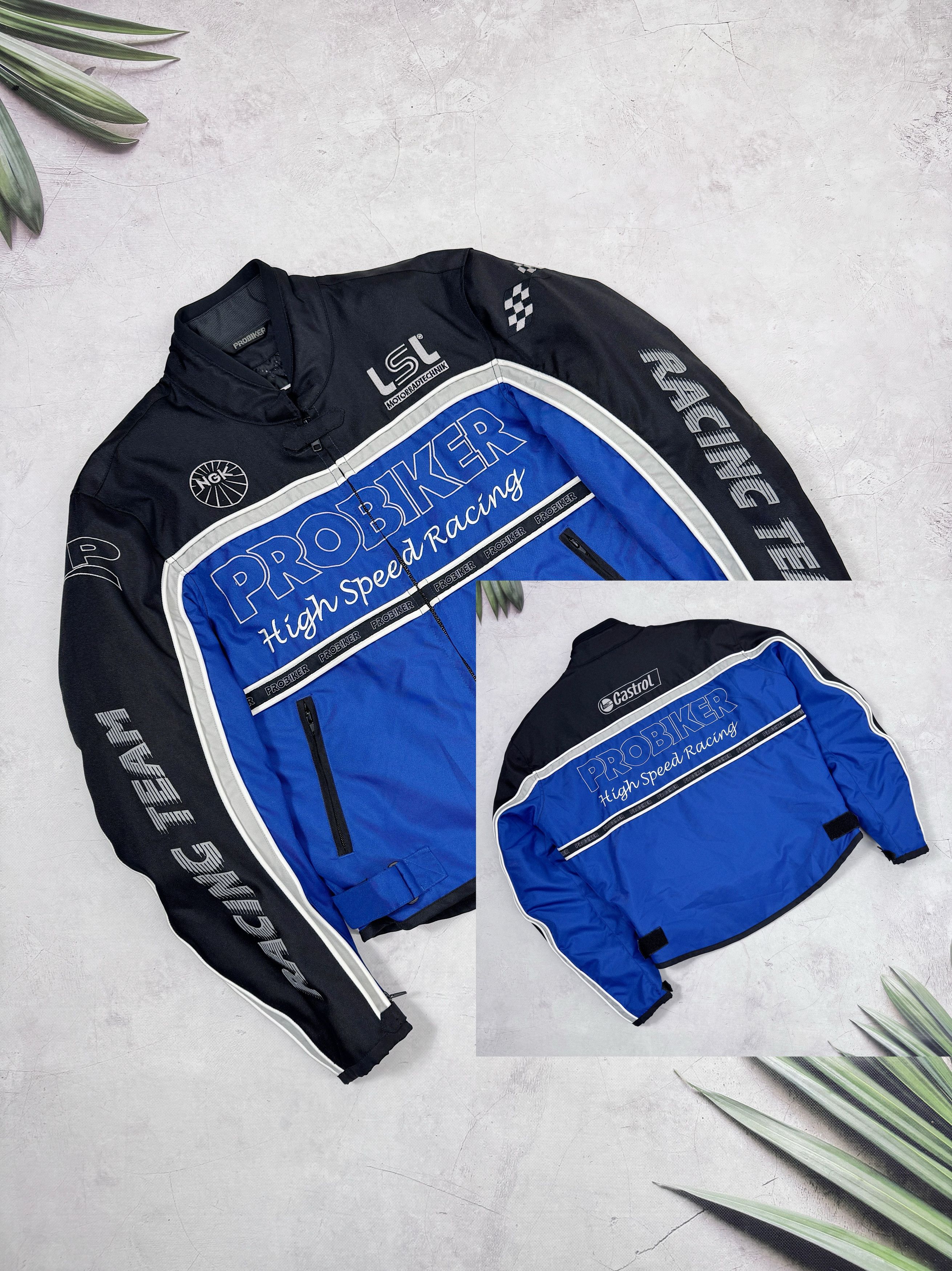 Vintage Probiker High Speed Racing Moto Jacket NGK Castrol LSL Size US L / EU 52-54 / 3 - 1 Thumbnail