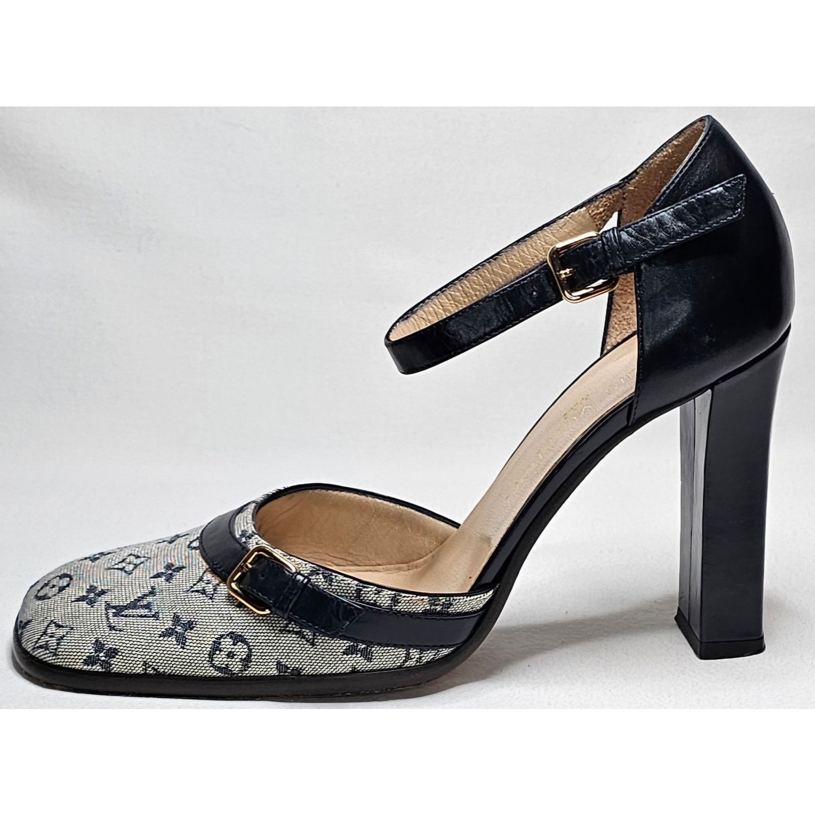 Louis Vuitton Louis Vuitton D'Orsay Ankle Strap Pumps mini lin canvas Size US 5.5 / IT 35.5 - 6 Thumbnail