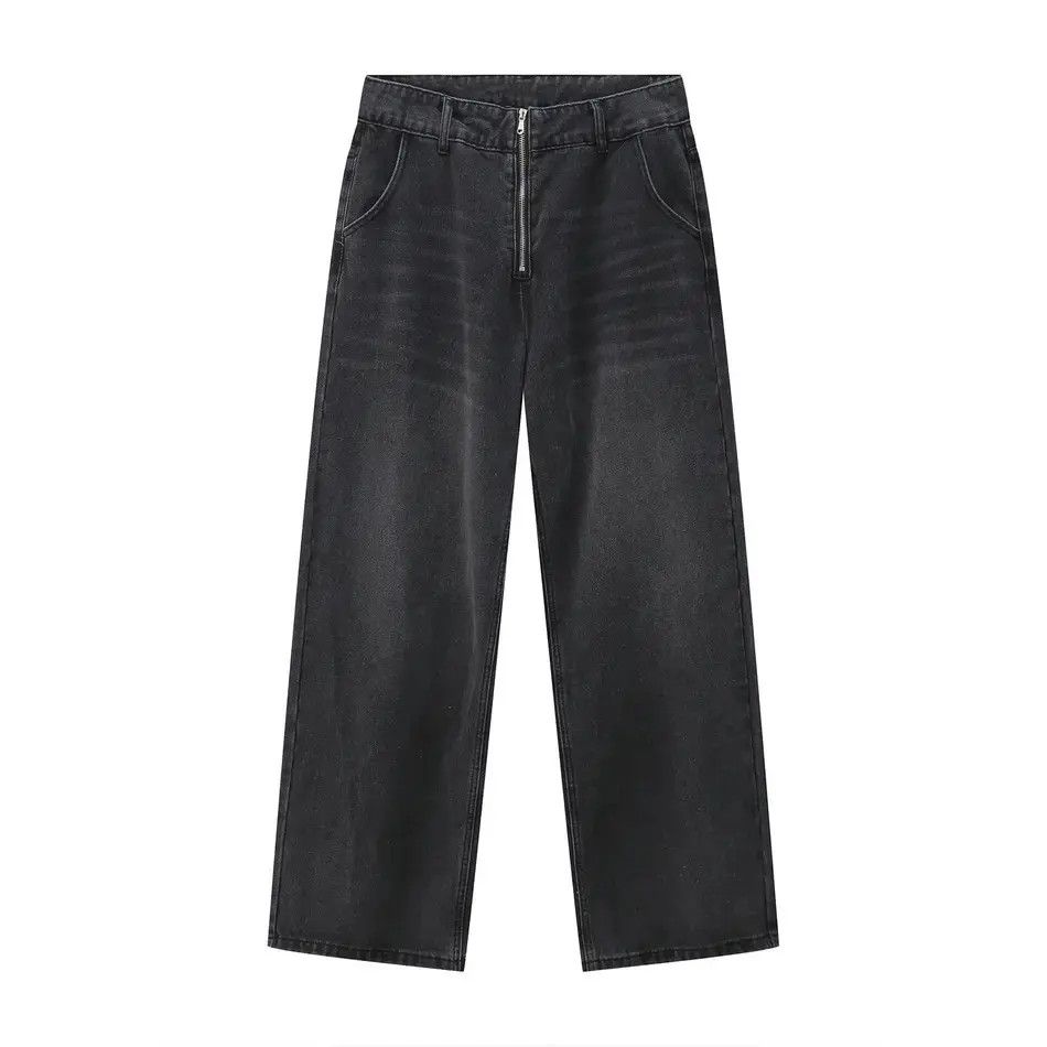 Japanese Brand Retro loose high street zipper jeans Size US 32 / EU 48 - 5 Thumbnail