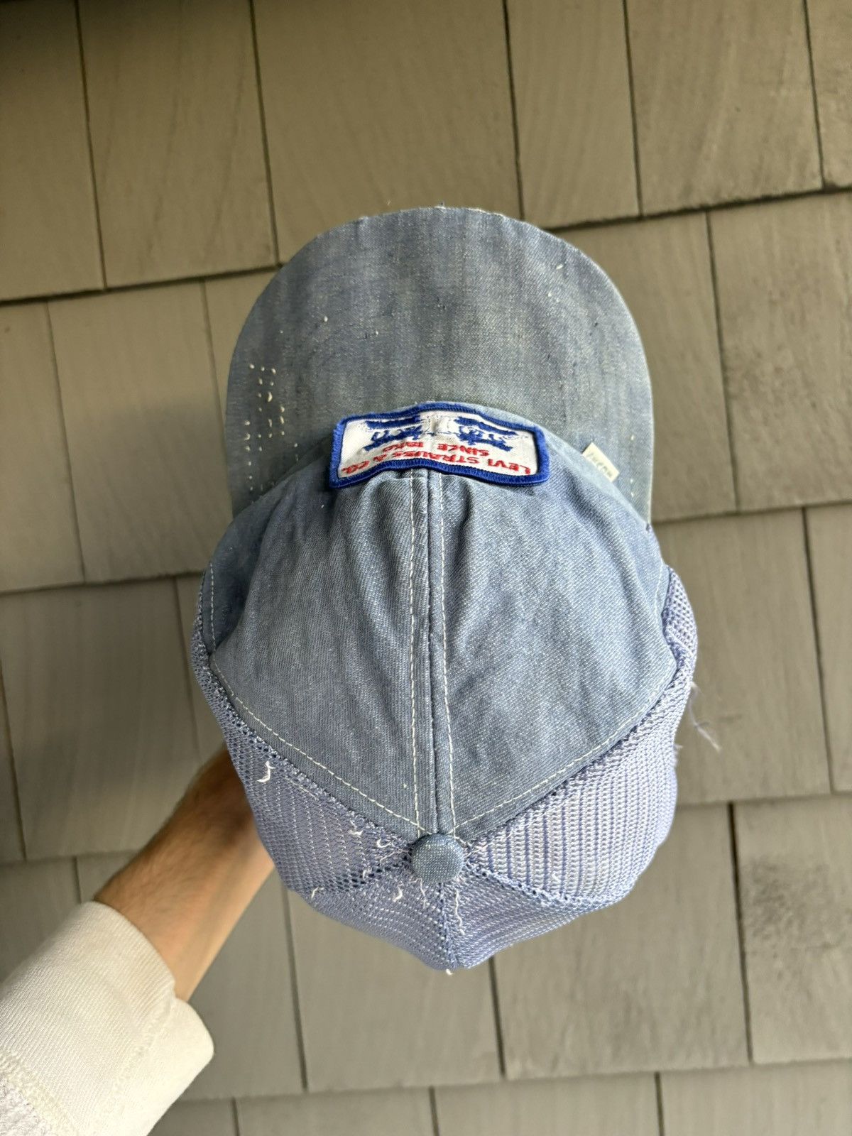 Levi's Vintage Levi's Trucker Hat Thrashed Denim 70s 80s Mesh Jeans Size ONE SIZE - 19 Thumbnail
