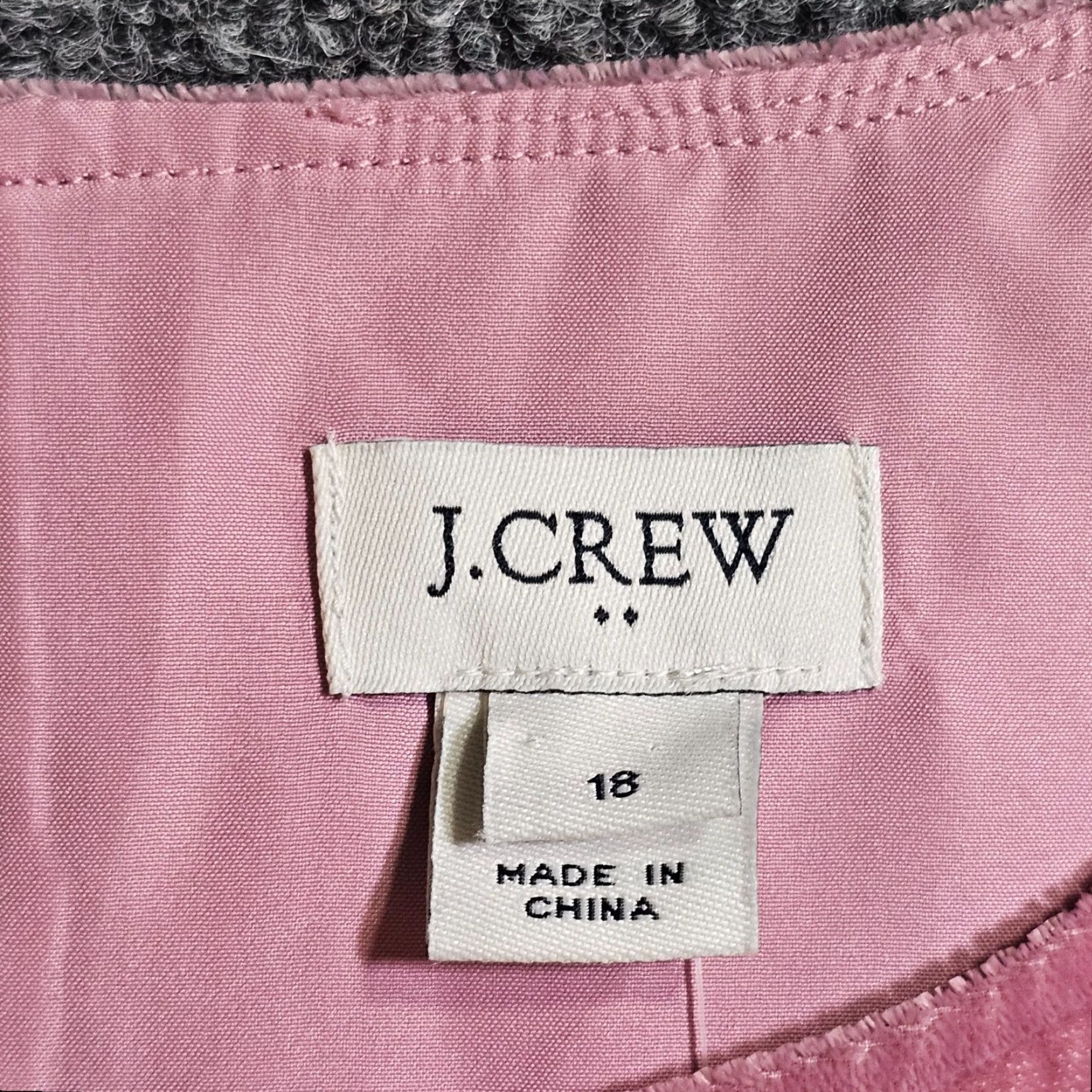 J.Crew J.CREW Dress Women 18 Pink Velour Velvet Long Sleeve Elastic Waist Casual Career Size XXL / US 16-18 / IT 52-54 - 3 Thumbnail