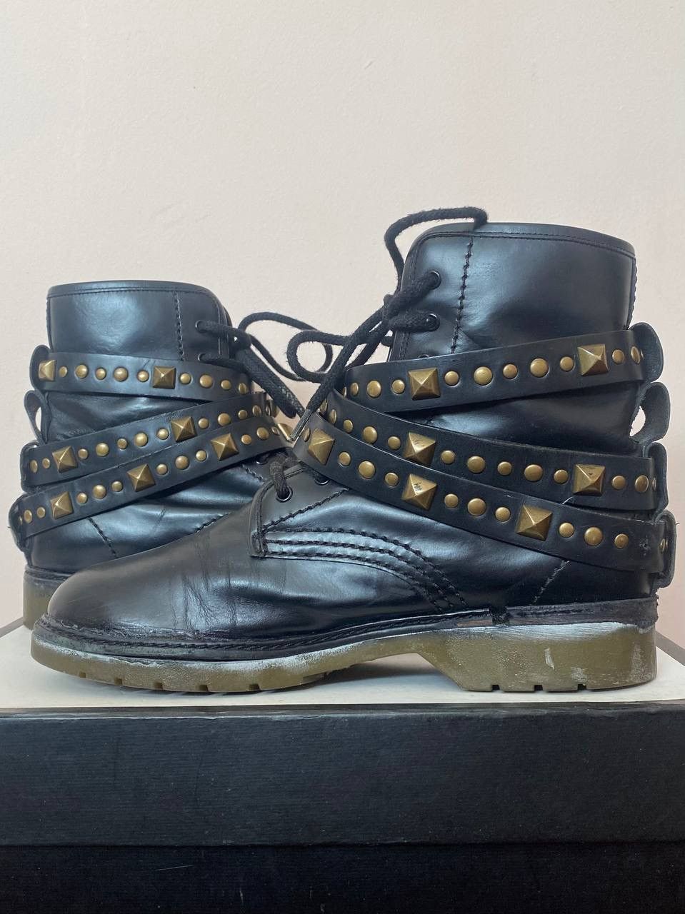 See by Chloe See by Chloé Avant garde Leather Studded Accent Combat Boots Size US 7 / IT 37 - 13 Thumbnail