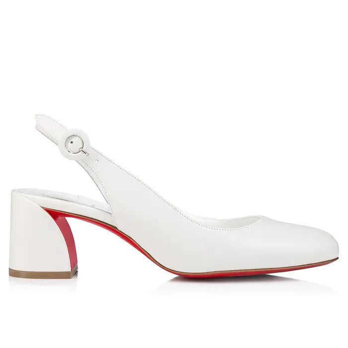 Christian Louboutin o1s1wg110425 So Jane Sling 55 Nappa in Bianco Size US 7.5 / IT 37.5 - 2 Thumbnail