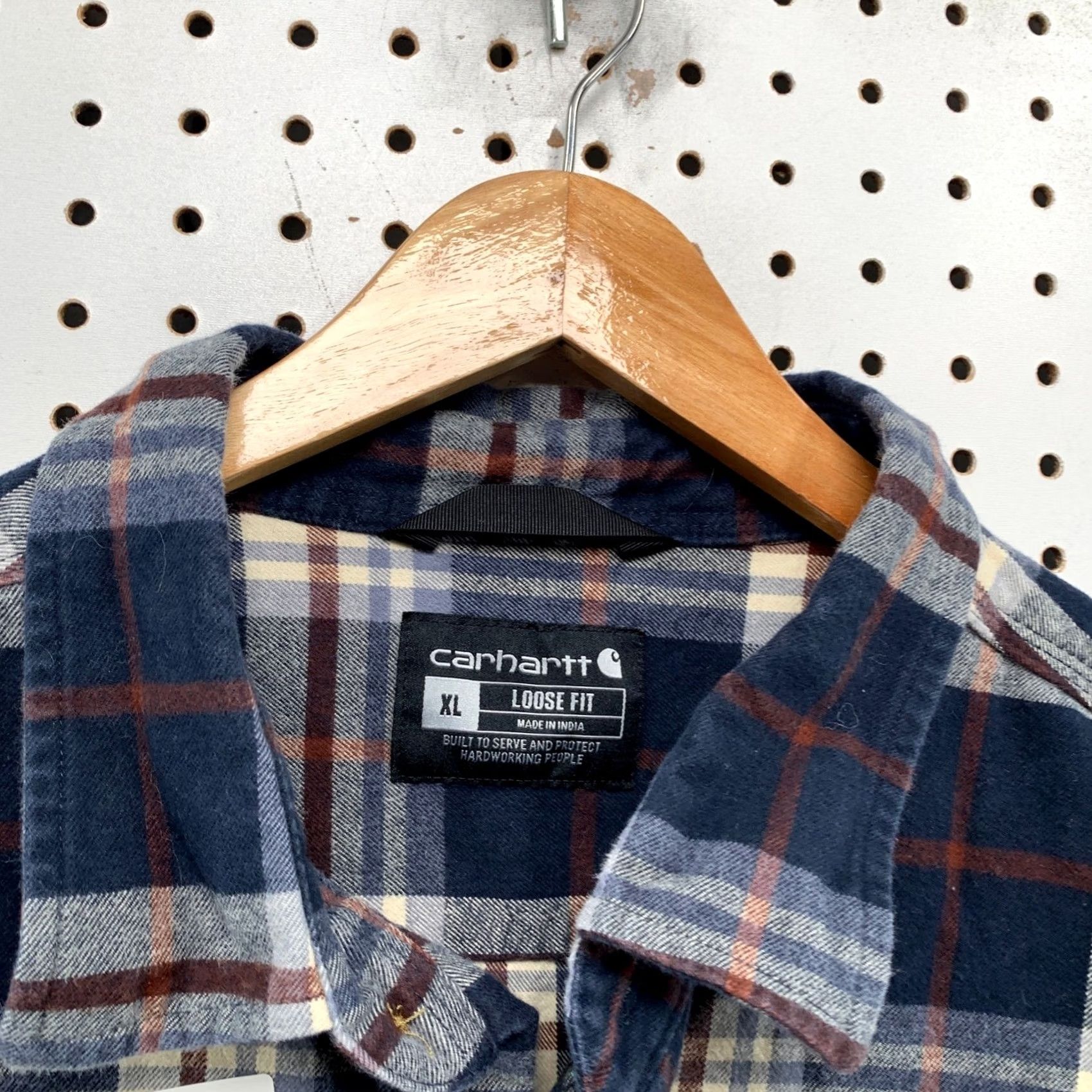Carhartt Carhartt Shirt Mens XL Blue Plaid Loose Fit Long Sleeve Workwear Flannel Size US XL / EU 56 / 4 - 3 Thumbnail