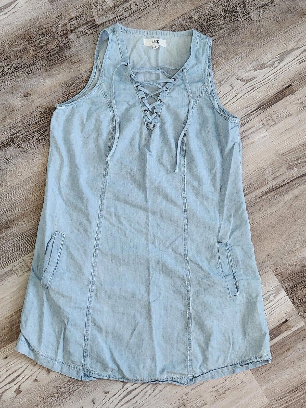 Designer Jack by BB Dakota Dress Small Chambray Denim With Pockets Size S / US 4 / IT 40 - 1 Thumbnail