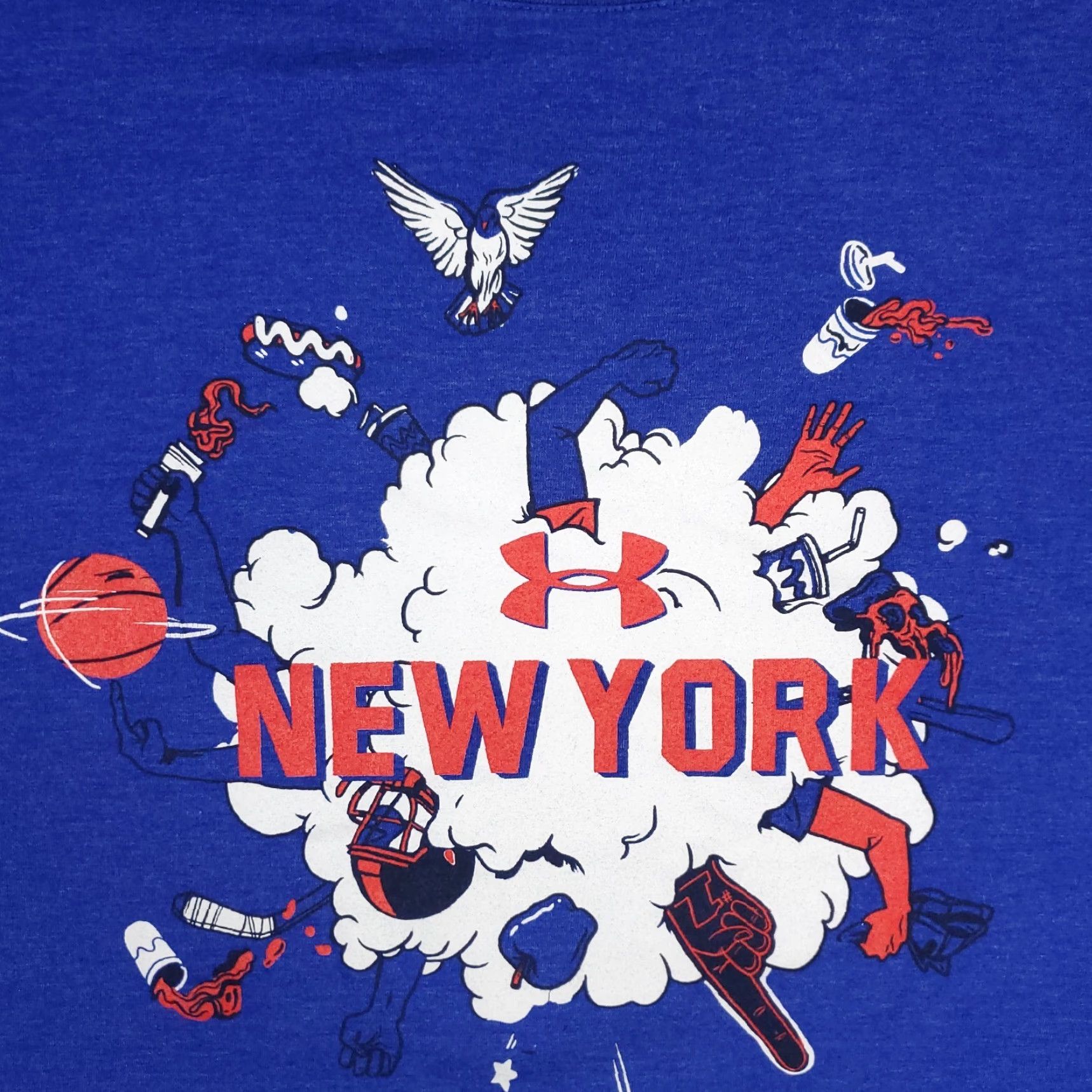 Under Armour VINTAGE? No, ignore. Final title: Under Armour HeatGear T-Shirt Men 2XL Short Sleeve Crew Blue Cotton Blend Logo Shirt Middle. Size US XXL / EU 58 / 5 - 2 Thumbnail
