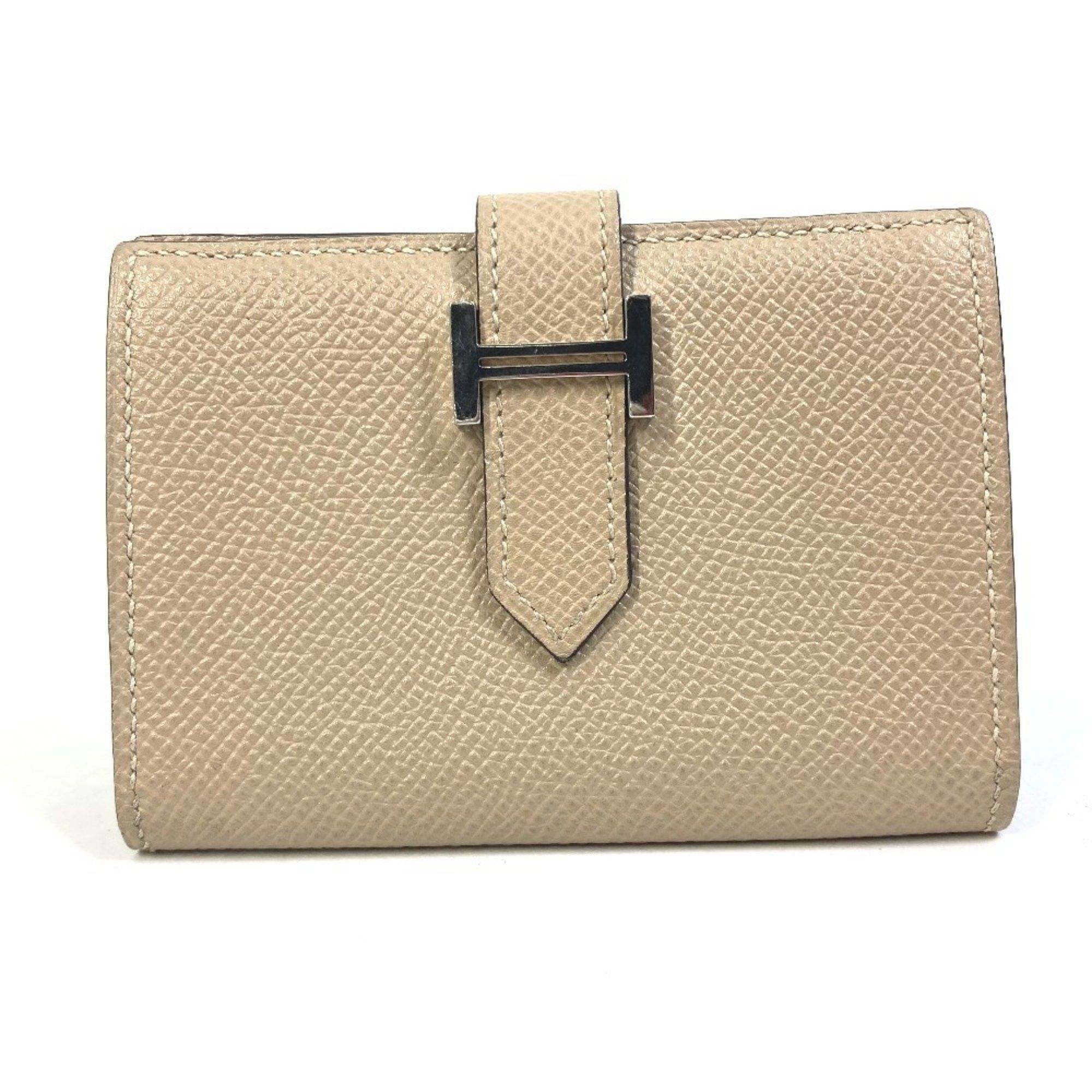 Hermes HERMES Bifold Bearn Mini Business Card Case, Pass Epson, Unisex, Beige Size ONE SIZE - 1 Thumbnail