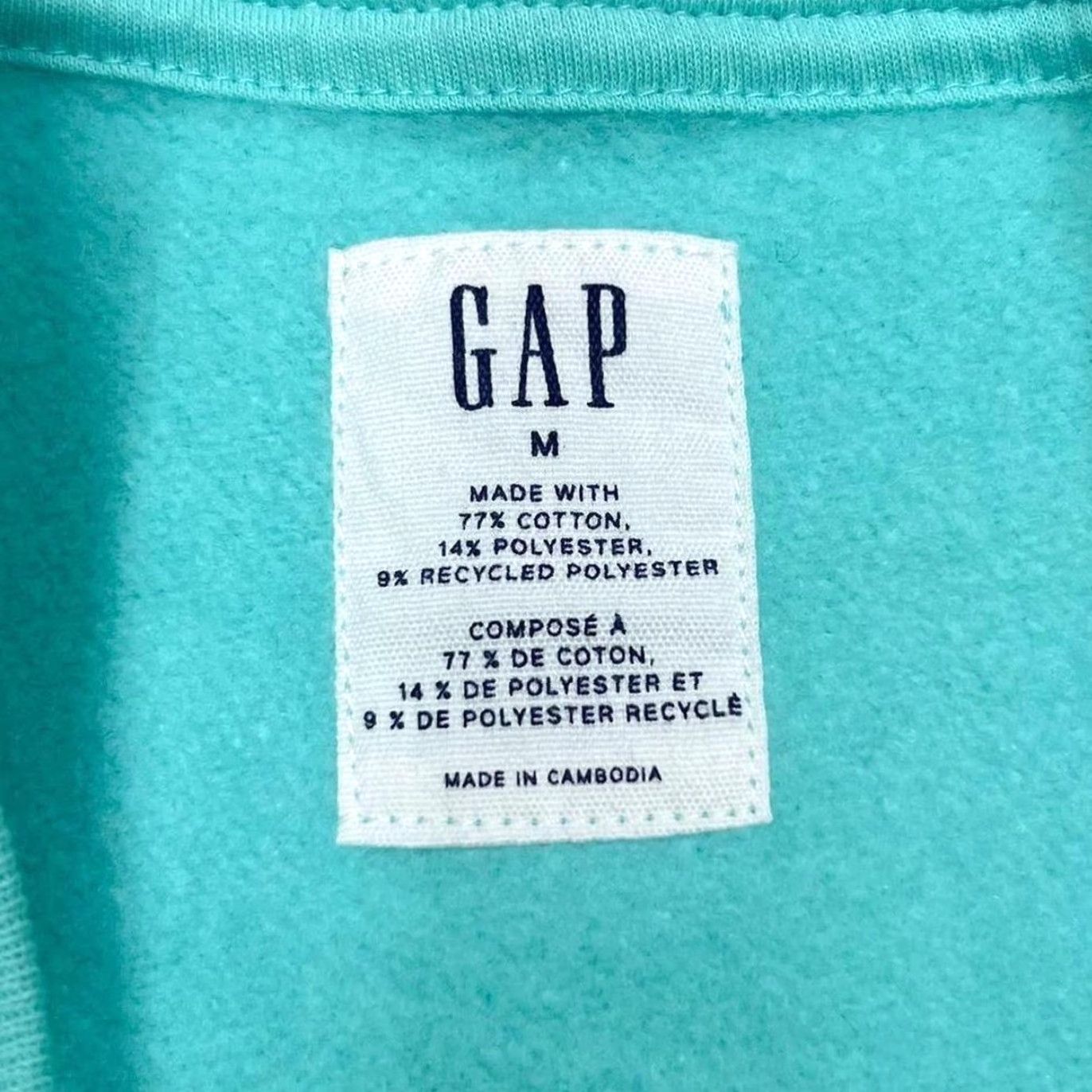 Gap GAP Original Turquoise Big Embroidered Logo Spellout Sweatshirt Medium Mens Pullover Crewneck Logo Turquoise 90s (Embroidered) Size US M / EU 48-50 / 2 - 3 Thumbnail