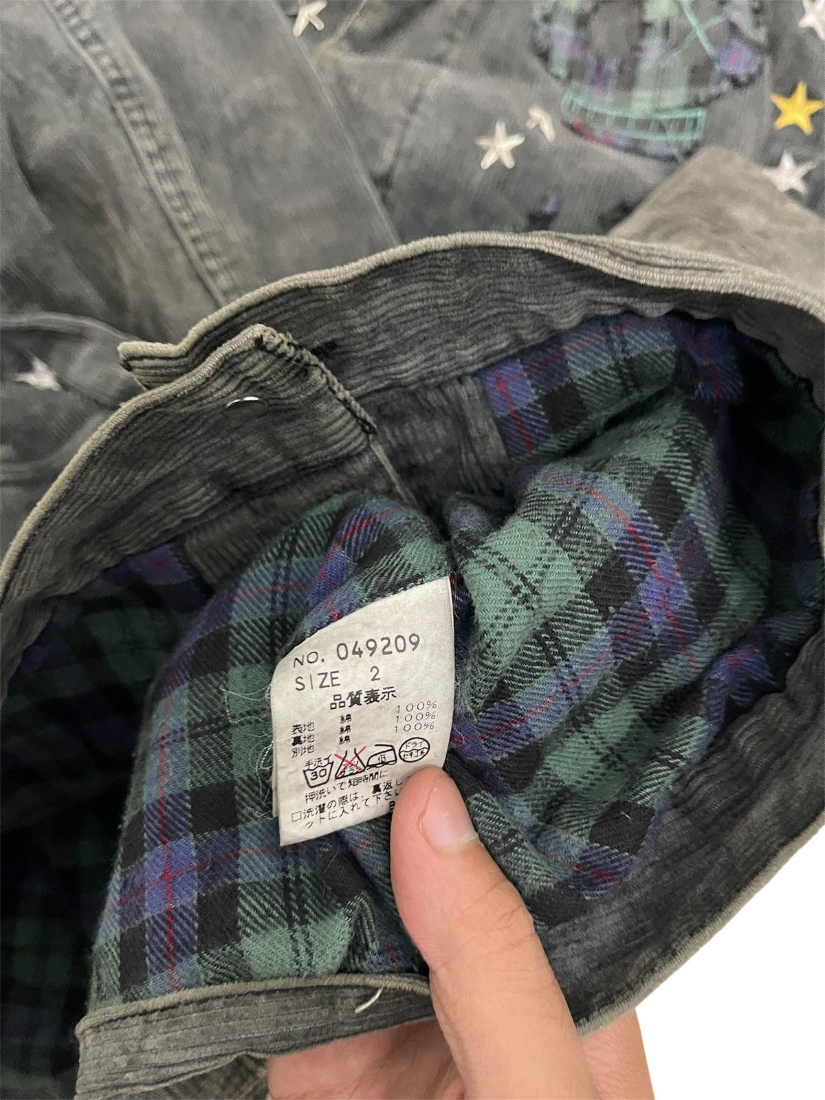 If Six Was Nine Candy Stripper Plaid Skull Patchwork Punk Chore Jacket Size US M / EU 48-50 / 2 - 14 Thumbnail
