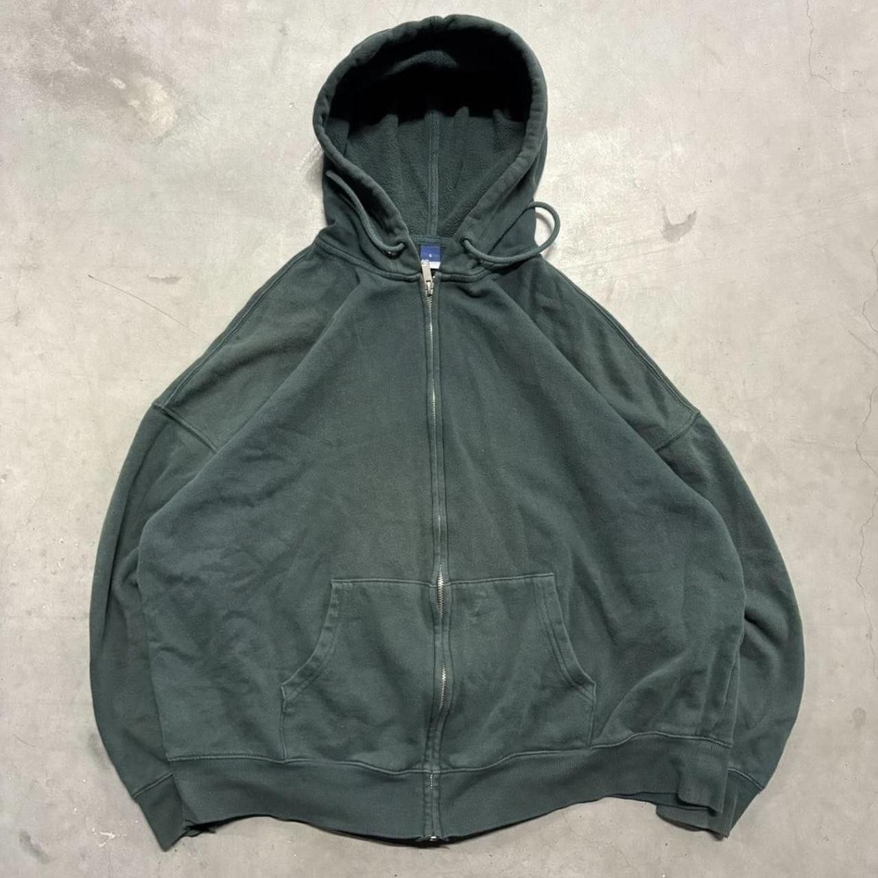 Vintage Crazy Vintage Y2K/2000s Blank Forest Green Streetwear Zipup Hoodie! Size US S / EU 44-46 / 1 - 1 Thumbnail