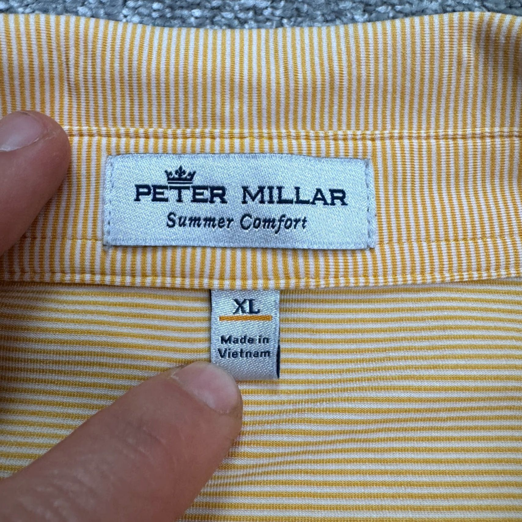 Peter Millar Peter Millar Summer Comfort Polo Shirt Mens XL Orange Striped Moisture Wicking Polo Shirt Size US XL / EU 56 / 4 - 7 Thumbnail