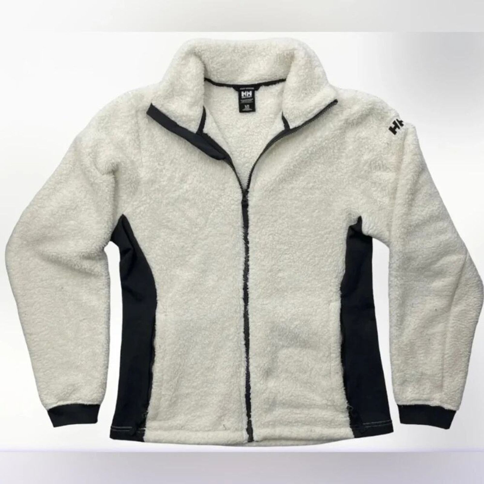 Helly Hansen Helly Hansen cream and black colored fleece ski jacket, Lg Size L / US 10 / IT 46 - 1 Thumbnail