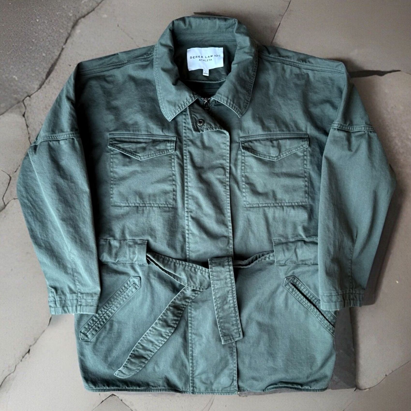 Alo Athleta Greenwich Jacket Large Green Full Zip Military Athleisure Derek Lam 10C Size L / US 10 / IT 46 - 2 Thumbnail
