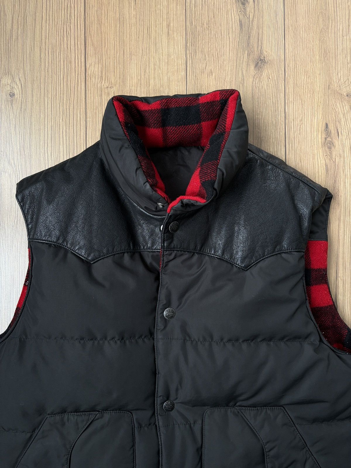 Polo Ralph Lauren Polo Ralph Lauren Buffalo Wool Check Down Reversible Vest Size US L / EU 52-54 / 3 - 16 Thumbnail