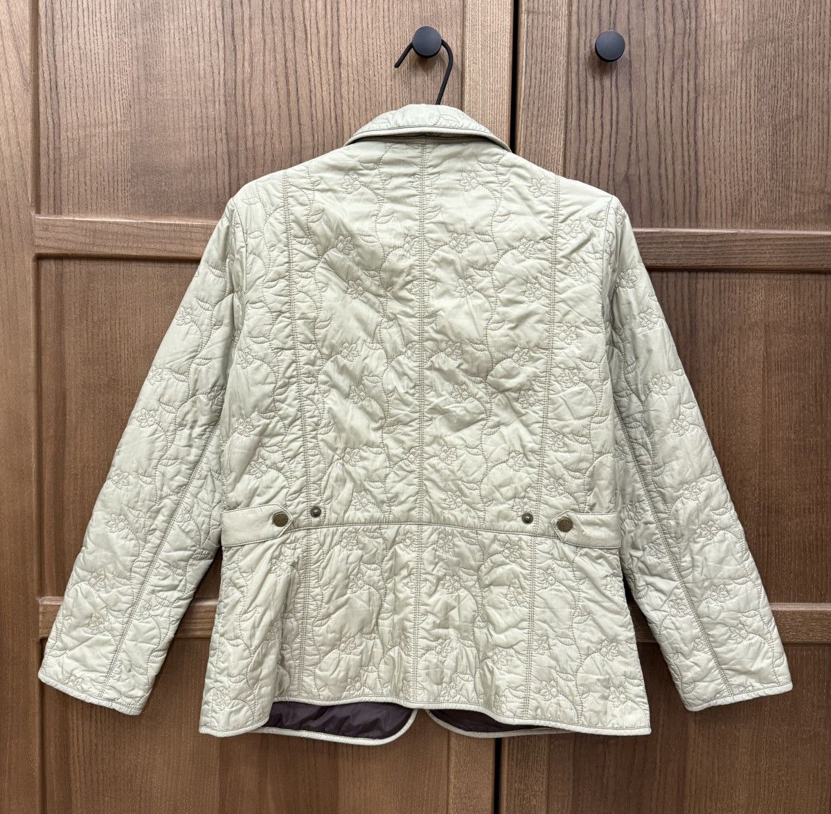 Barbour Barbour Flora Floral Cream Quilted Lightweight Jacket Size S / US 4 / IT 40 - 11 Thumbnail