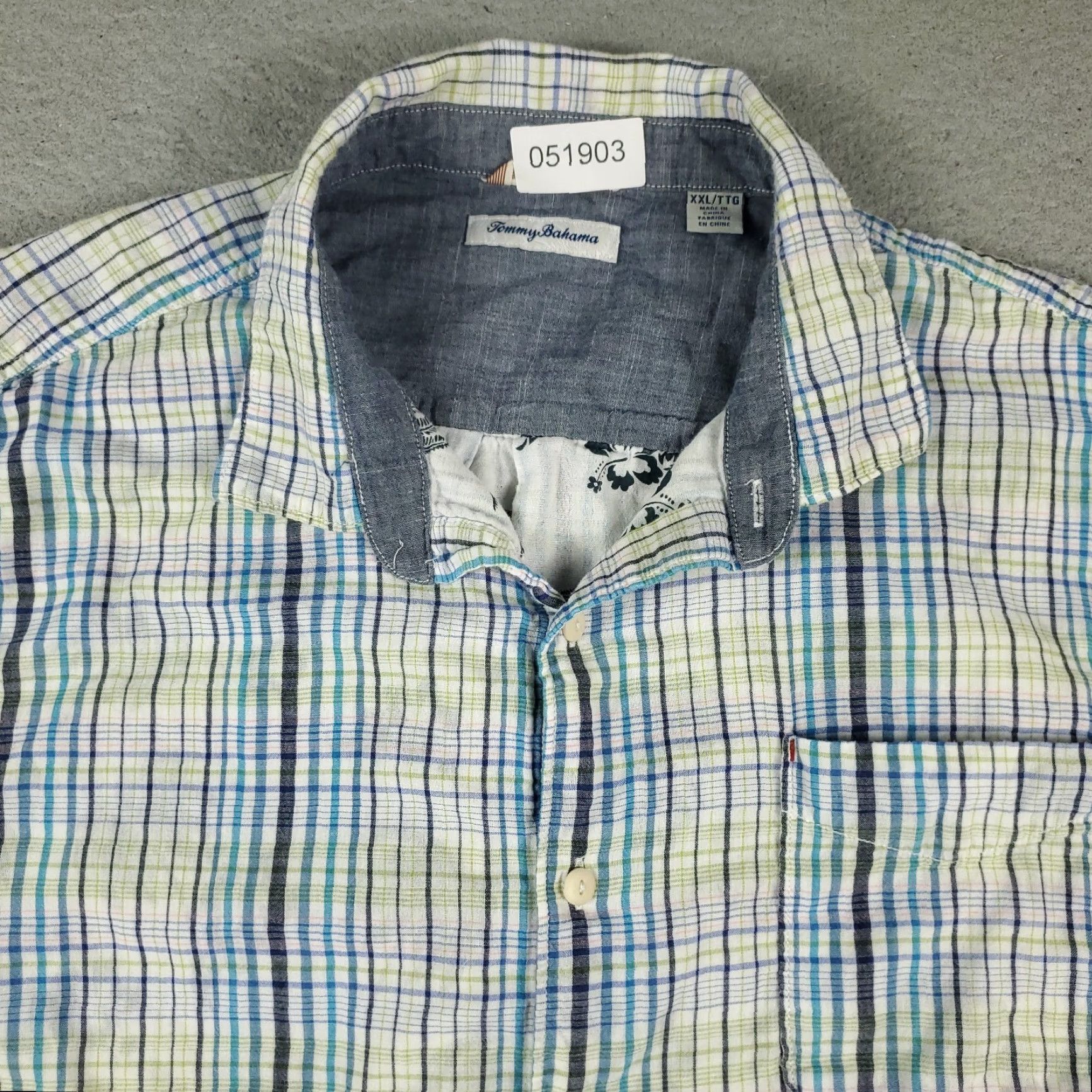Tommy Bahama Tommy Bahama Shirt Mens 2XL Blue Plaid Casual Button Up Short Sleeve Shirt Mens Blue Plaid Button-Up Casual 2XL Size US XXL / EU 58 / 5 - 2 Thumbnail