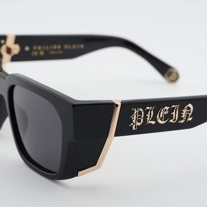 Philipp Plein Philipp Plein SPP130M 0700 Sunglasses Black Square Frame Size ONE SIZE - 2 Thumbnail