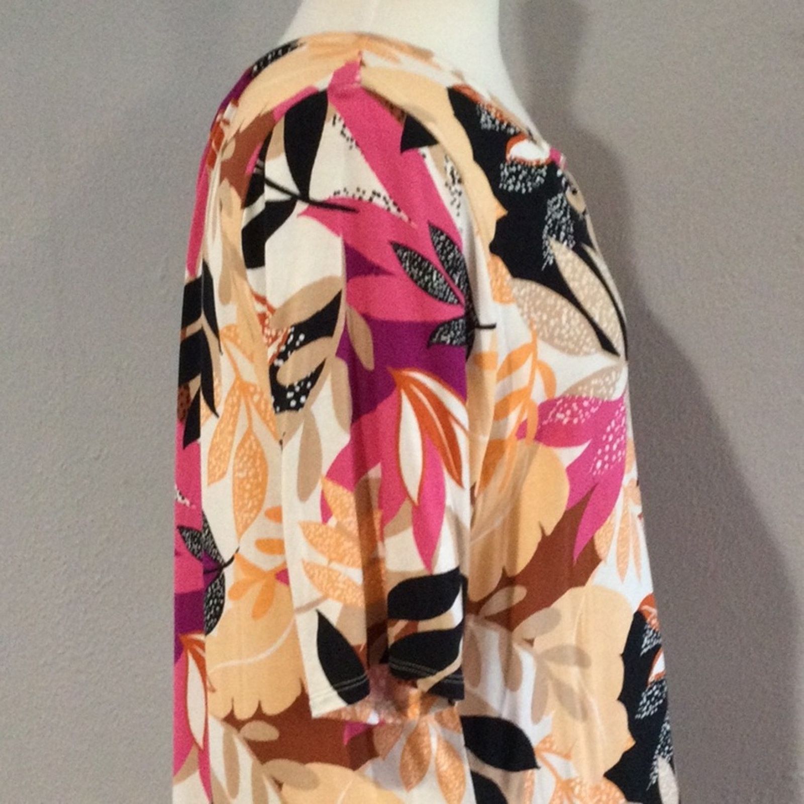Apt. 9 Apt 9 Multicolor Foliage Print Soft 3/4 Sleeve Tunic Size XL Size XL / US 12-14 / IT 48-50 - 5 Thumbnail