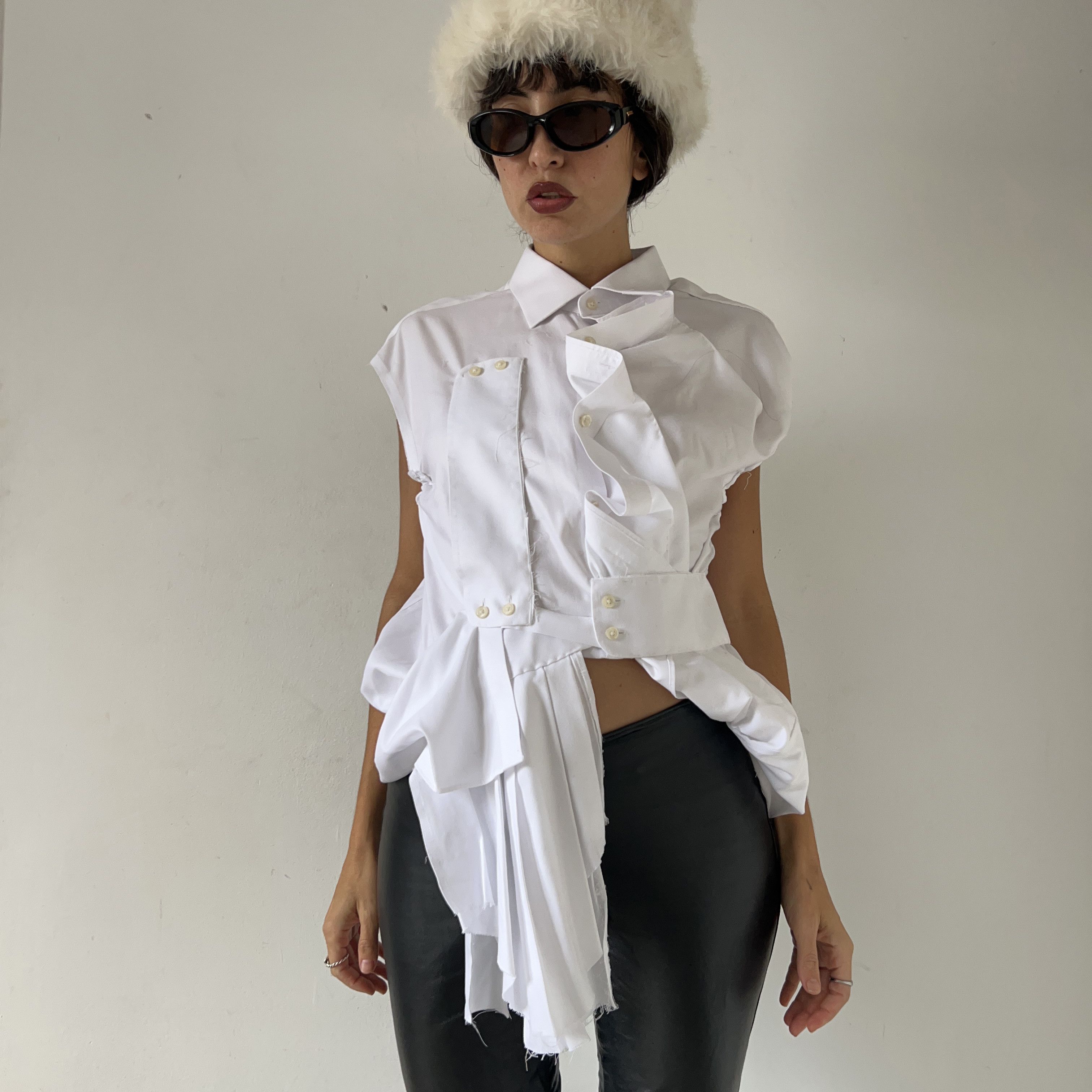 Deconstructed Upcycled Avant Garde Shirt