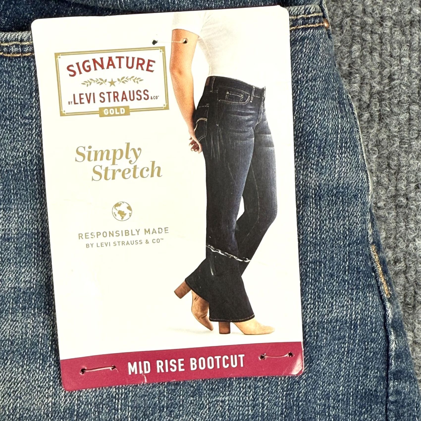 Vintage Signature Levi Strauss Jeans Womens 36 Mid Rise Bootcut Blue - Premium Denim Size 25" / US 0 / IT 36 - 5 Thumbnail
