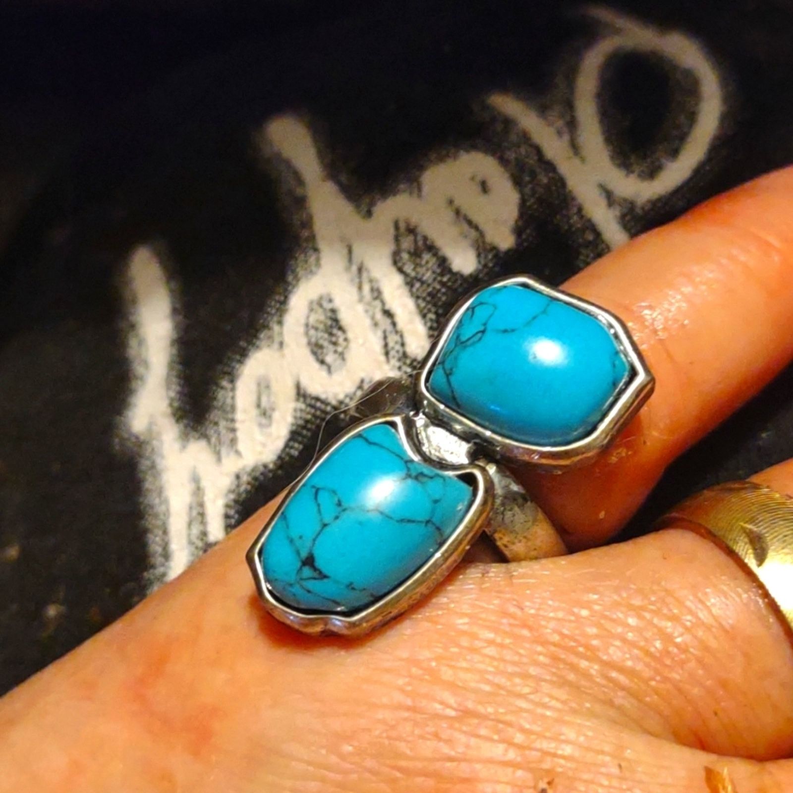 Vintage Size 6 turquoise style ring~very beautiful Size ONE SIZE - 1 Thumbnail