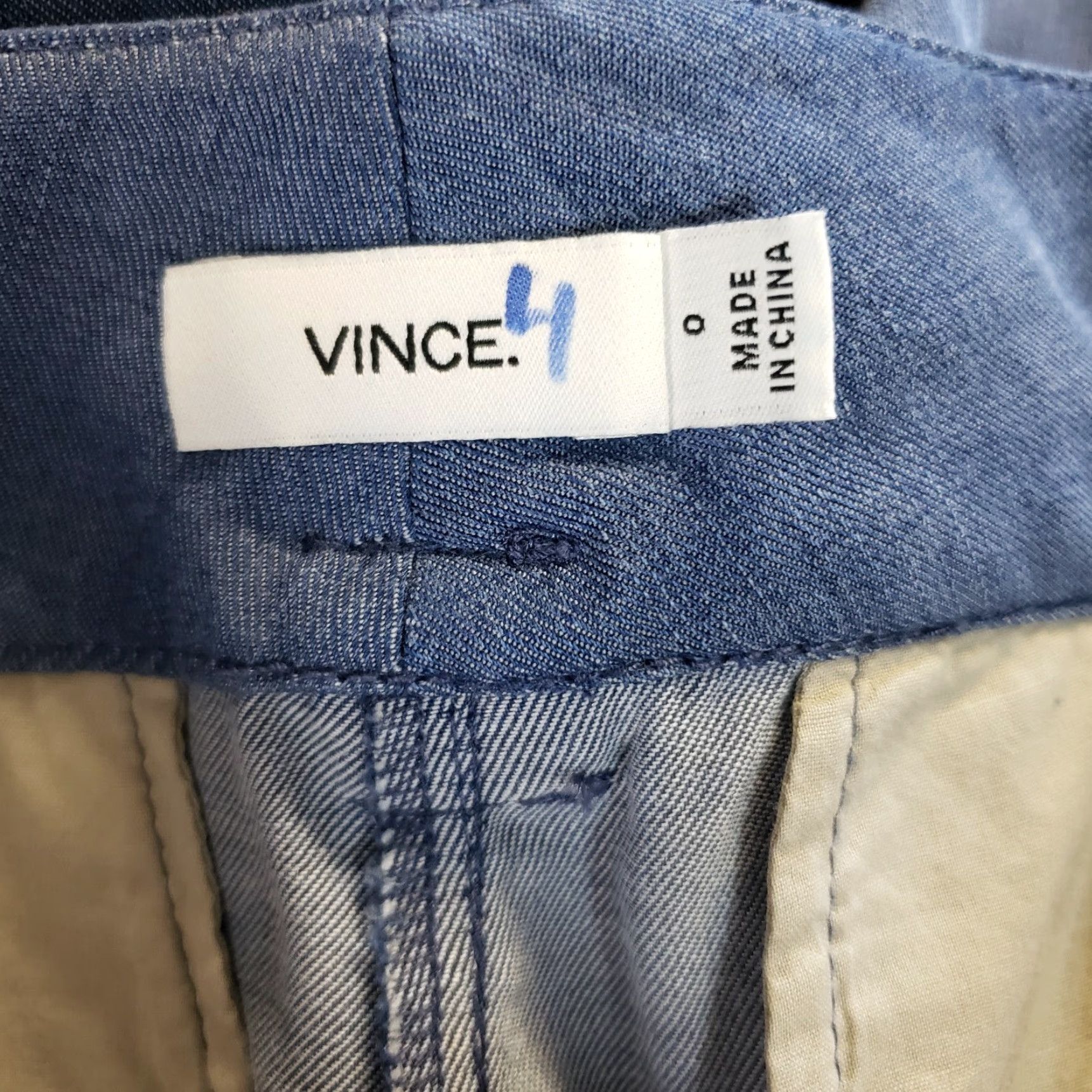 Vince Vince Womens Cropped Pants Sz 0 Solid Blue Lyocell Mid Rise Inseam 24" Cropped 9.5" Zip Snap Pattern: Solid Size 25" / US 0 / IT 36 - 7 Thumbnail