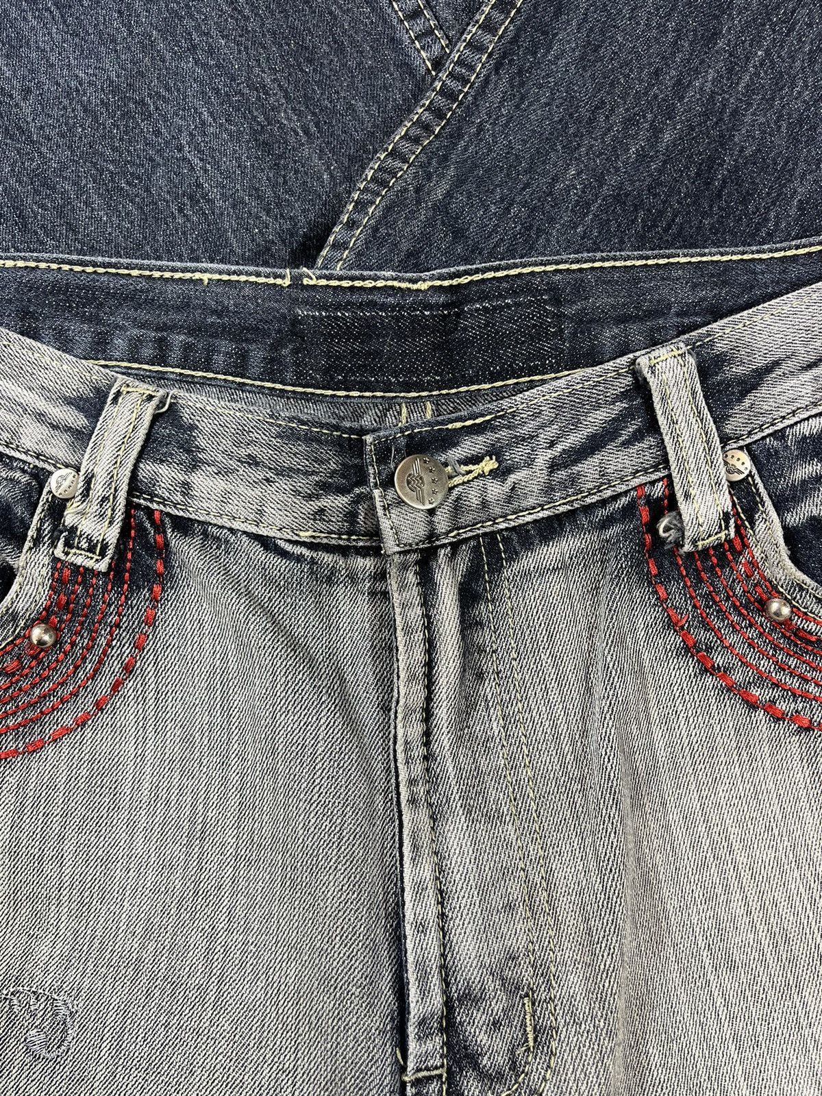 Beauty Beast Vintage Y2K Embroidered Flared Denim Jeans Size US 34 / EU 50 - 7 Thumbnail