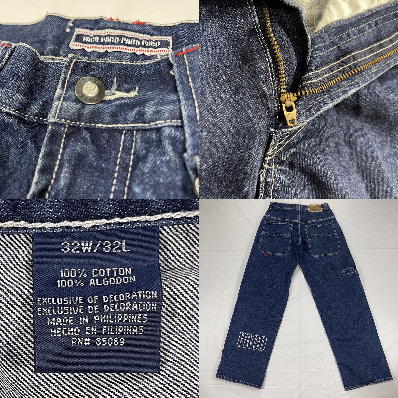 Vintage VINTAGE PACO Jeans Pants Baggy Wide-Leg 32x32 Denim Blue 90s Punk Grunge Hip Hop Unisex Adults Mens Womens Size US 32 / EU 48 - 8 Thumbnail