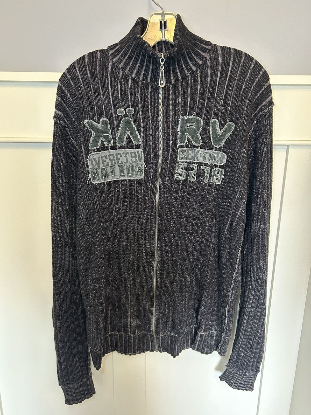 Vintage Vintage KÄRV knit zip-up high neck sweater Size US XL / EU 56 / 4 - 1 Thumbnail
