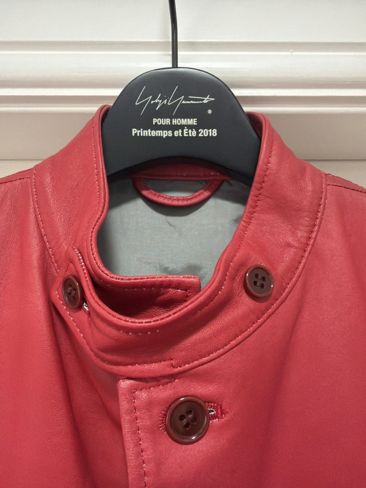 Yohji Yamamoto Yohji Yamamoto Red “Modern Girl” Back Printed Leather Jacket Size US S / EU 44-46 / 1 - 5 Thumbnail