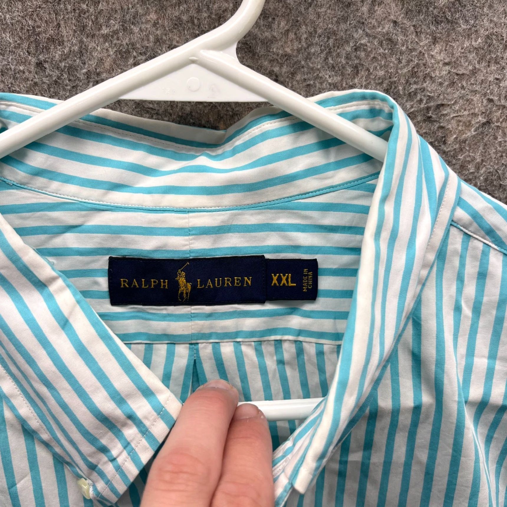 Polo Ralph Lauren VINTAGE Polo Ralph Lauren Shirt Mens XXL Blue Stripes Button-Down Oxford Size US XXL / EU 58 / 5 - 7 Thumbnail