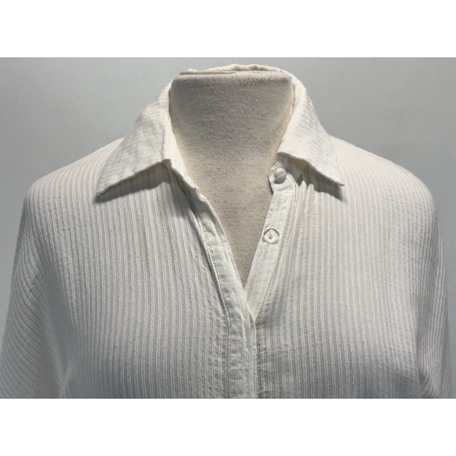 Vintage Atoir The Ava Shirt Dress - Womens Size 6 White Banana Fiber Mini Tie Waist Size M / US 6-8 / IT 42-44 - 5 Thumbnail
