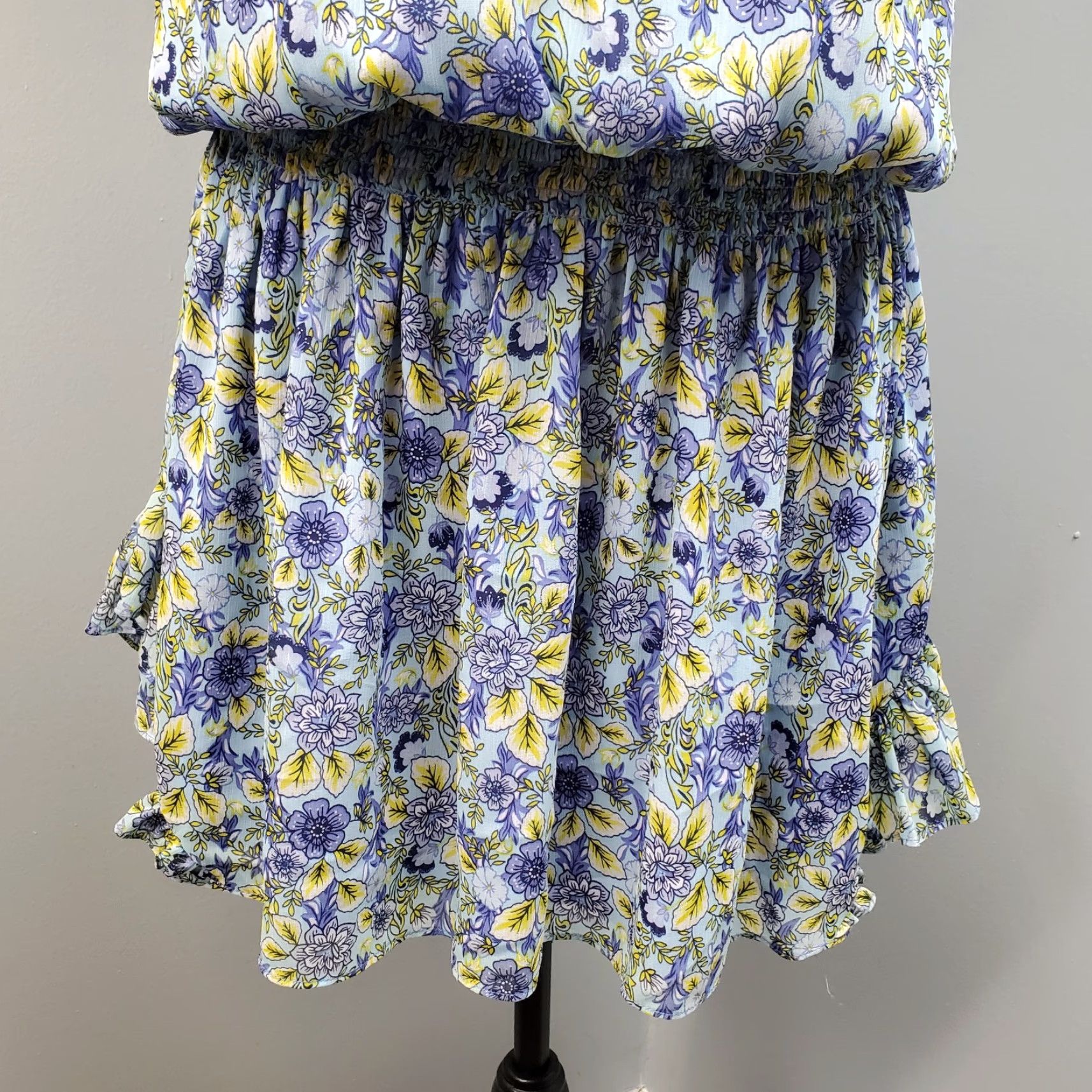 Ramy Brook Ramy Brook Halter Dress Womens L Floral Lined Smocked Waist Peplum Hem Pencil? Size L / US 10 / IT 46 - 6 Thumbnail