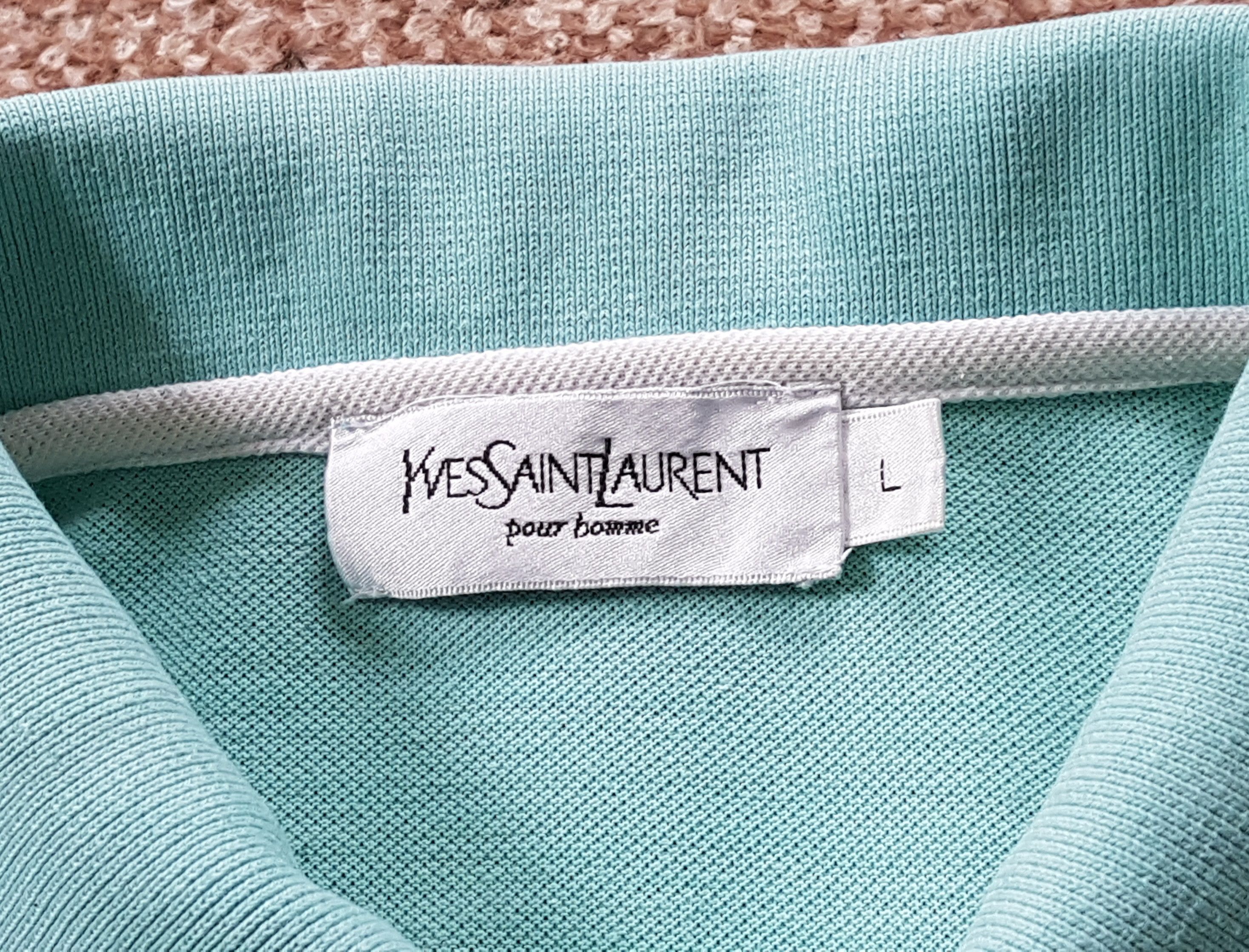 Yves Saint Laurent YSL Vintage Yves Saint Laurent Polo Shirt Turquoise Blue L Size US L / EU 52-54 / 3 - 8 Thumbnail