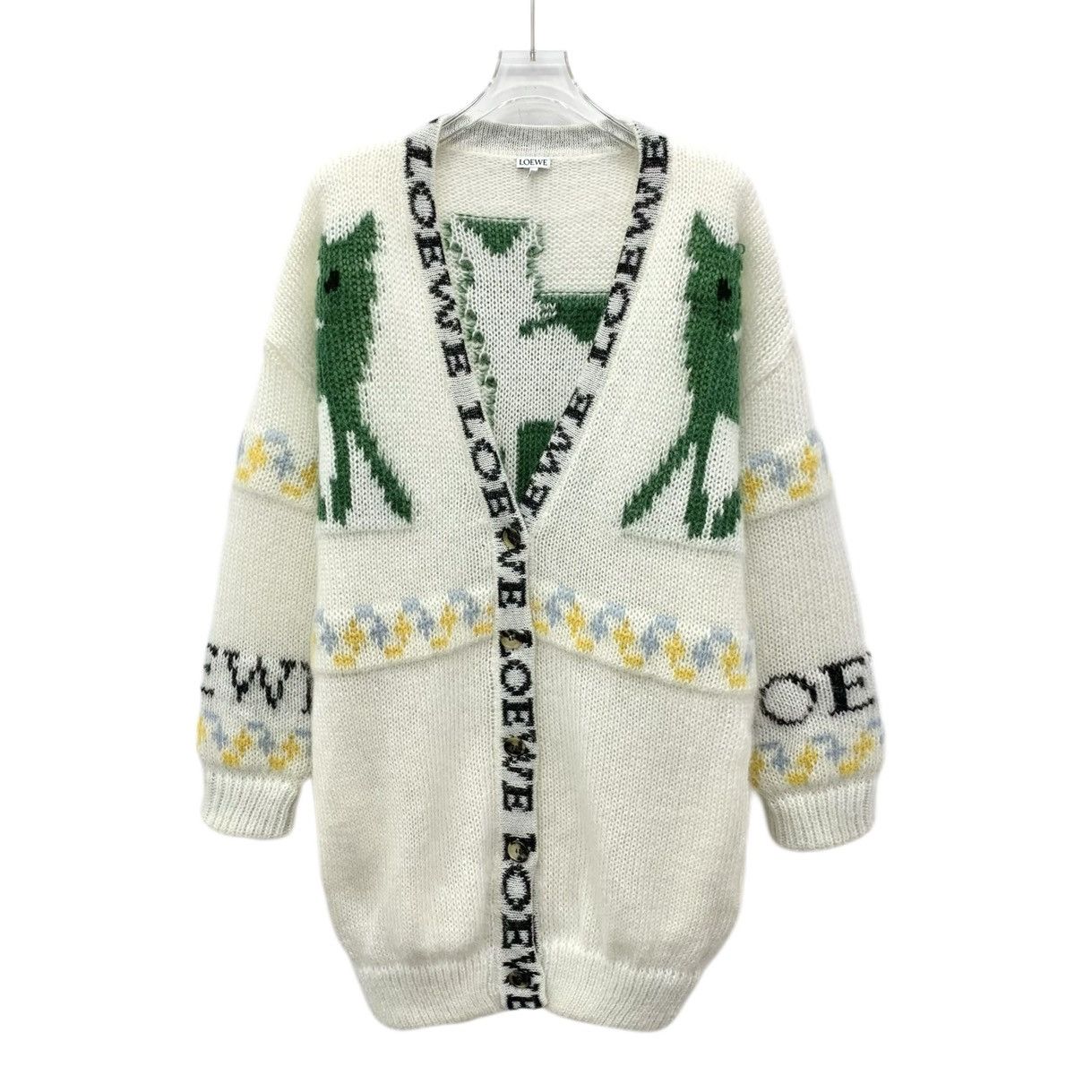 Loewe Loewe Color-block Logo Mohair Knitted Cardigan K26WX Size XS / US 0-2 / IT 36-38 - 1 Thumbnail