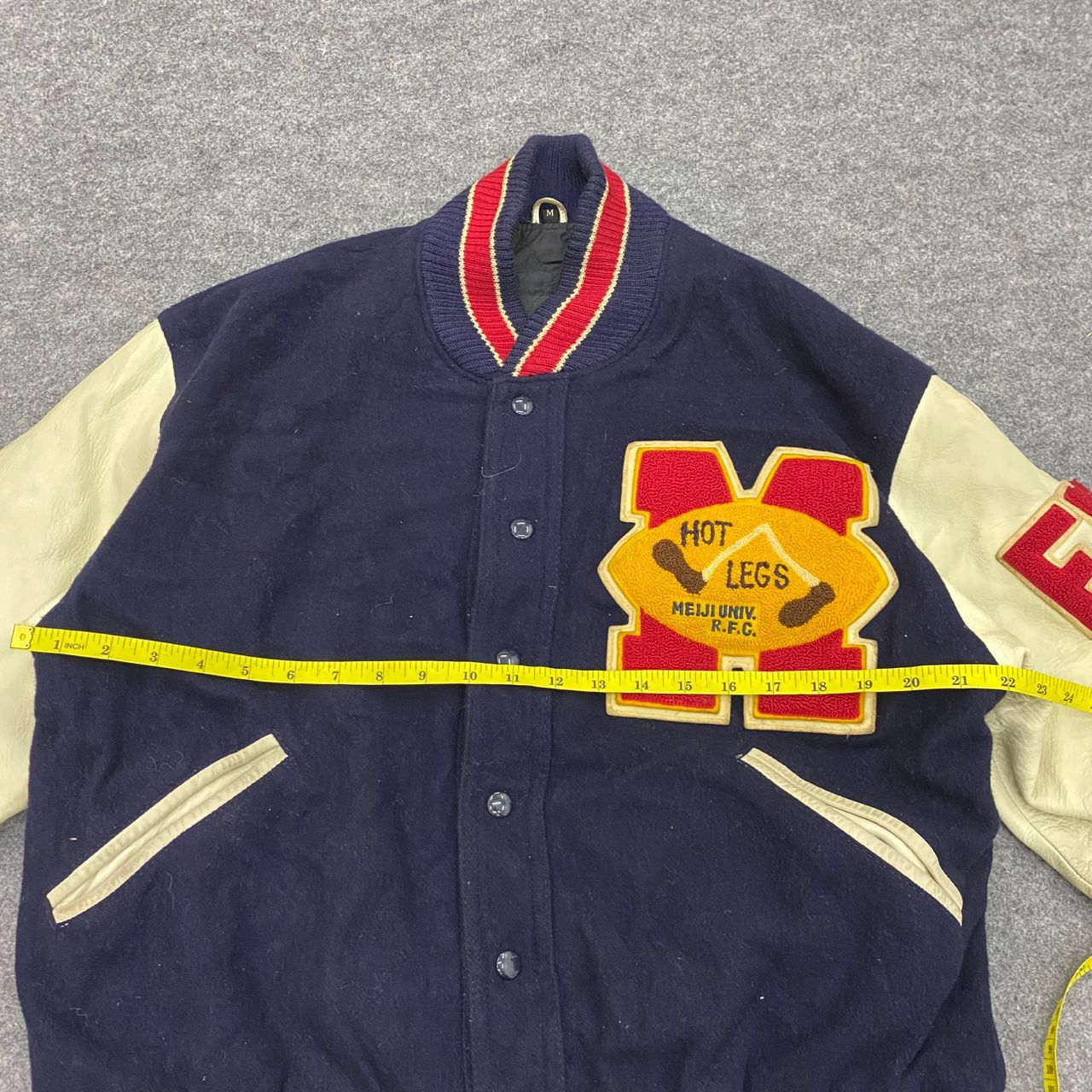 Japanese Brand 💥Best Offer💥Vintage Hot Legs Meiji Univ. Varsity Jacket Size US L / EU 52-54 / 3 - 4 Thumbnail