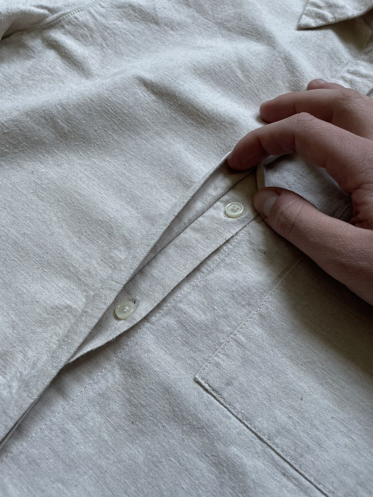Designer × Marc O'Polo Luxury Mark O Polo Beige Linen Button Up Shirt Size XS / US 0-2 / IT 36-38 - 3 Thumbnail