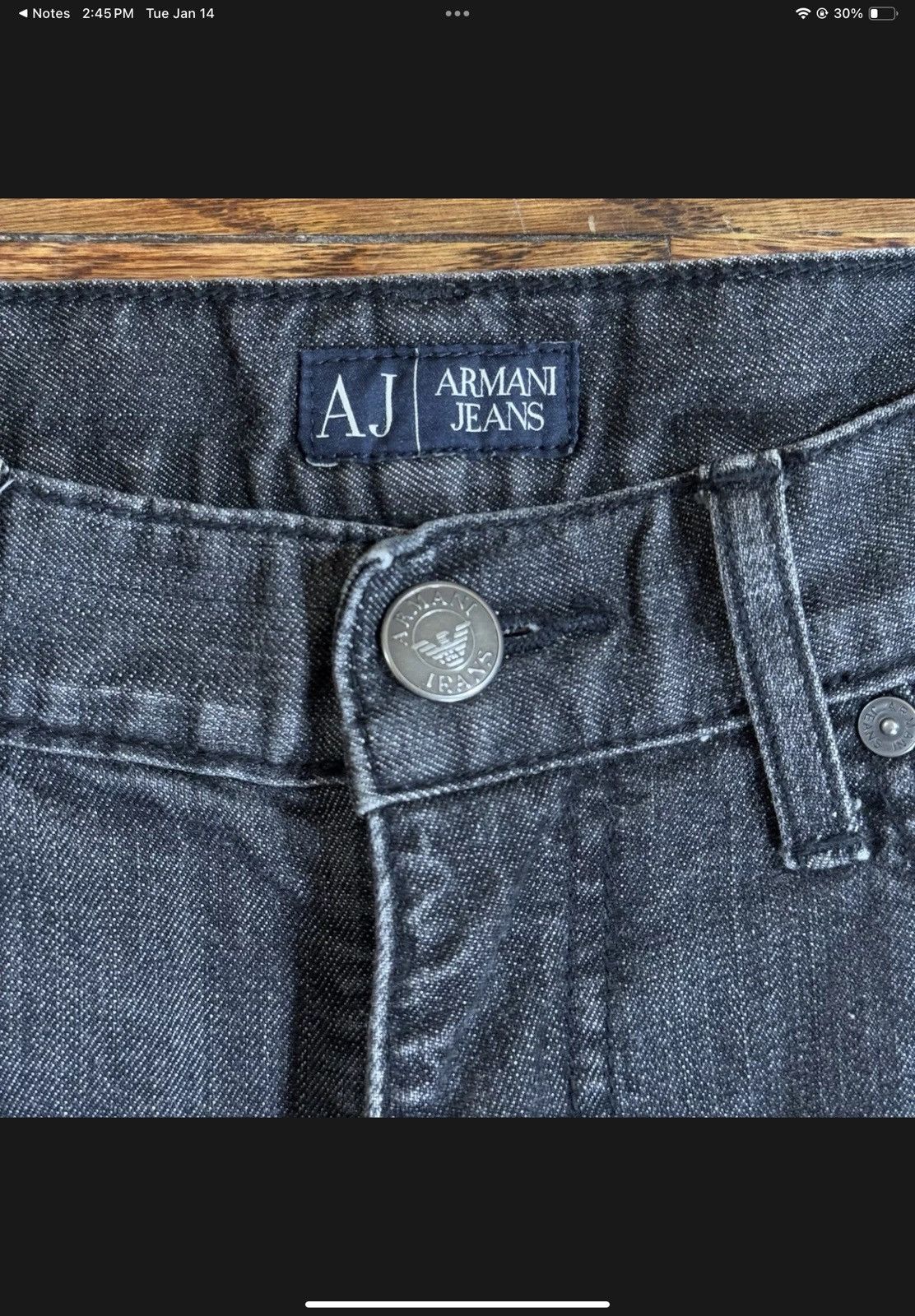 Armani Armani Jeans Men Black Straight Leg 31x31 Size US 31 - 5 Thumbnail