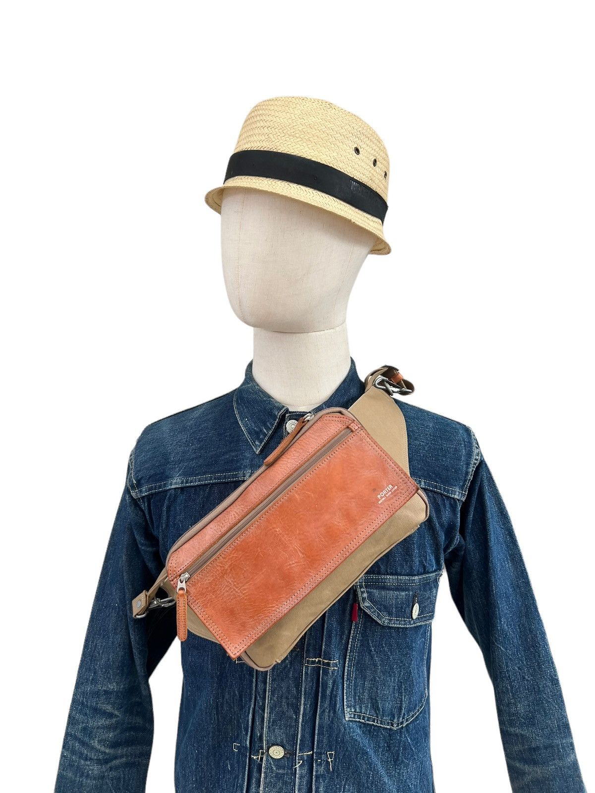 Leather Vintage Porter by Yoshida Hybrid Leather Cotton Canvas Bag Size ONE SIZE - 2 Thumbnail