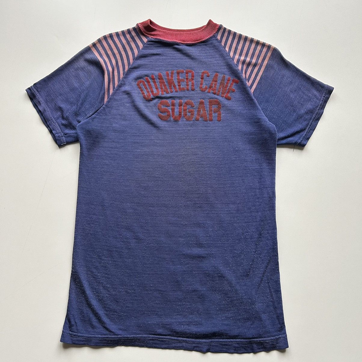 image of Made In USA Crazy True Vintage 40S 50S Quaker Cane Sugar T Shirt in Navy, Men's (Size Medium)
