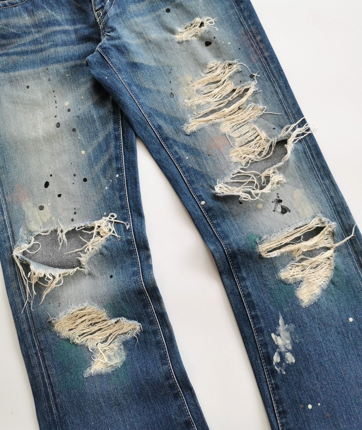 Fragment Design × Vanquish Bootcut Thrashed Vanquish Gold Denim Jeans Size US 29 - 4 Thumbnail