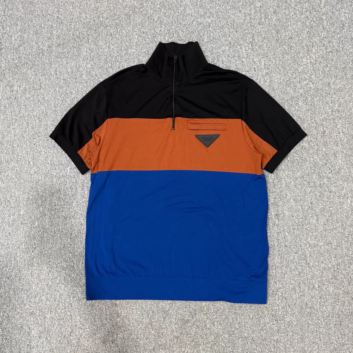 Prada Prada Black Nylon Panel Triangle Logo SS Polo XL Mint Size XL / US 12-14 / IT 48-50 - 1 Thumbnail