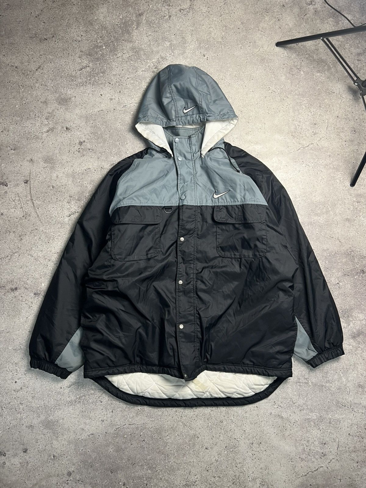 Nike Vintage Nike Puffer Jacket Big Logo 90s Very Rare Size US XL / EU 56 / 4 - 1 Thumbnail