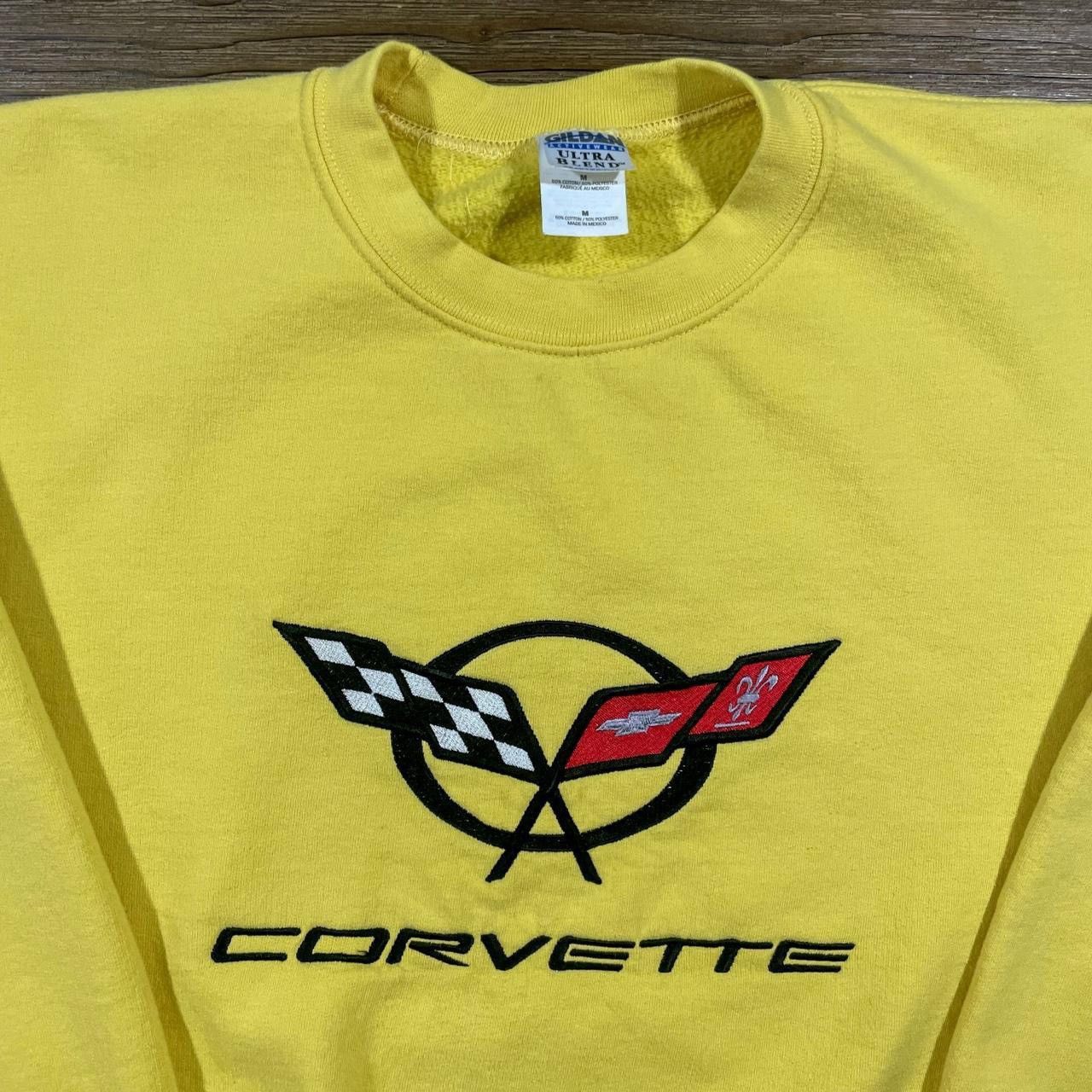 Chevrolet × Gildan × Vintage Vintage Y2K Yellow Corvette Embroidered Sweatshirt Size US M / EU 48-50 / 2 - 3 Thumbnail
