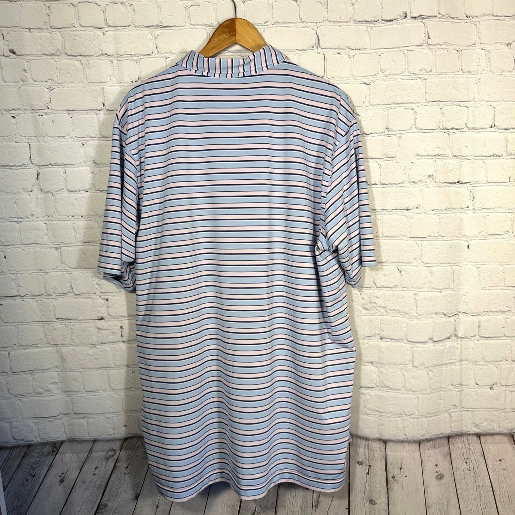Peter Millar Peter Millar Polo Shirt Mens XL Multicolor Stripe Short Sleeve Moisture Wicking Golf Logo Embroidered Turtle Classic Summer Comfort Size US XL / EU 56 / 4 - 7 Thumbnail