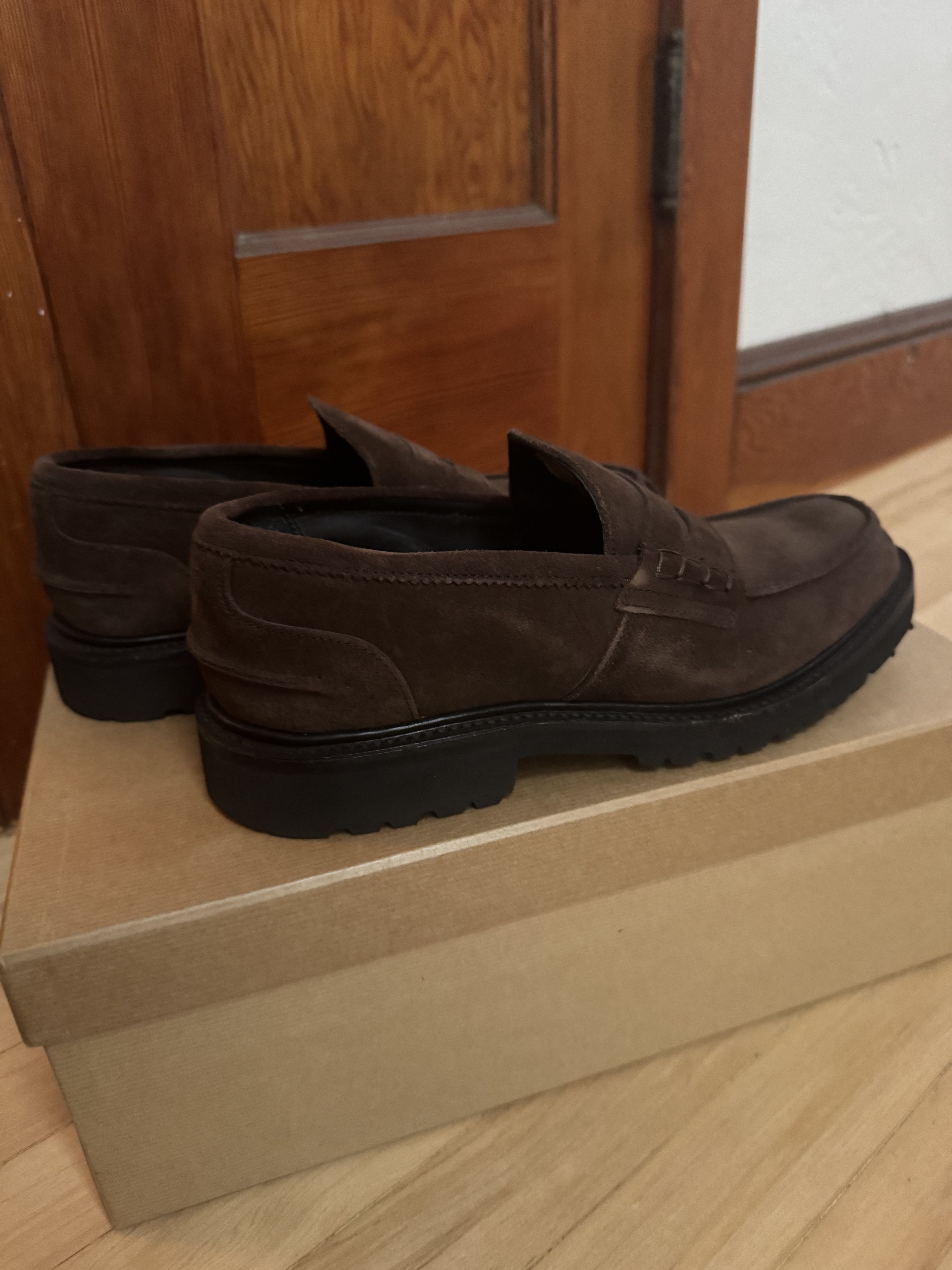 Evan Kinori × Tricker's Cafe Repello Suede Step-In Loafers Size US 7.5 / EU 40-41 - 3 Thumbnail