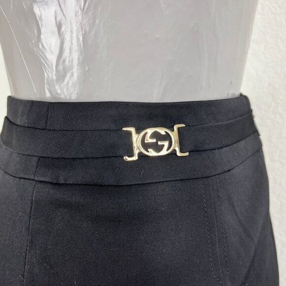 Gucci × Vintage Gucci Hardware Belted Pencil Skirt by Frida Giannini 06-09 Size 28" / US 6 / IT 42 - 2 Thumbnail